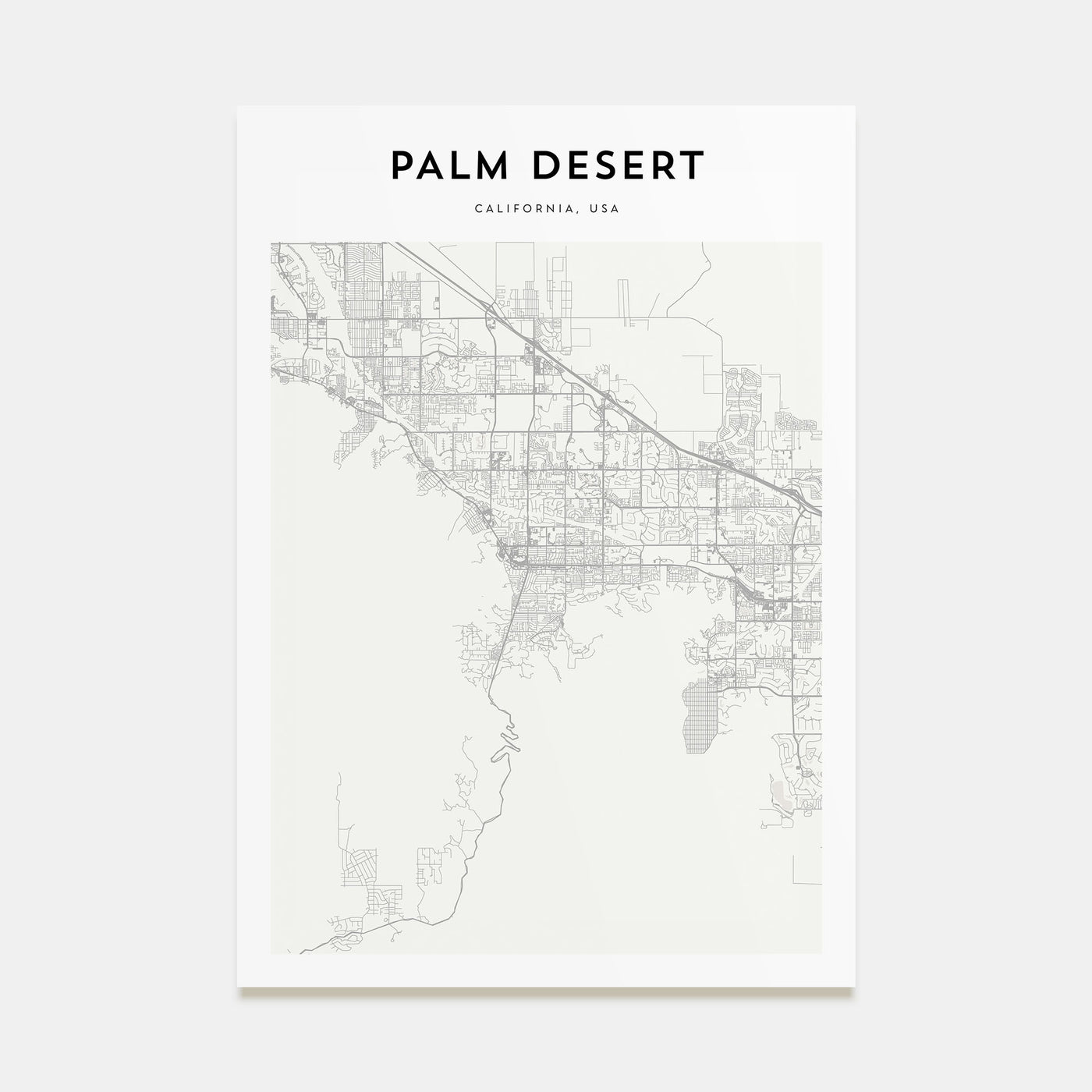 Palm Desert Map Portrait Poster