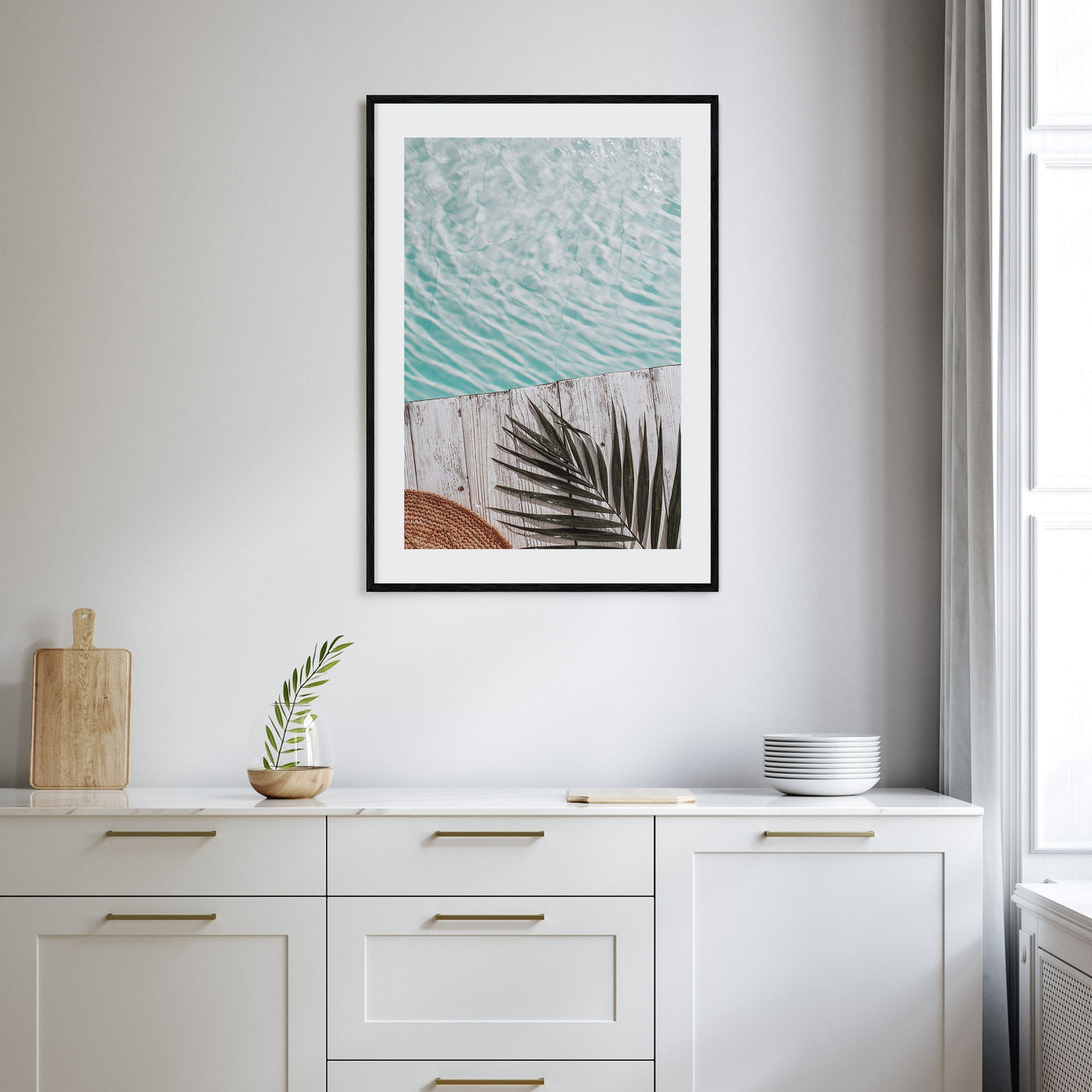 Palm Leaf Pool Photo Color Poster