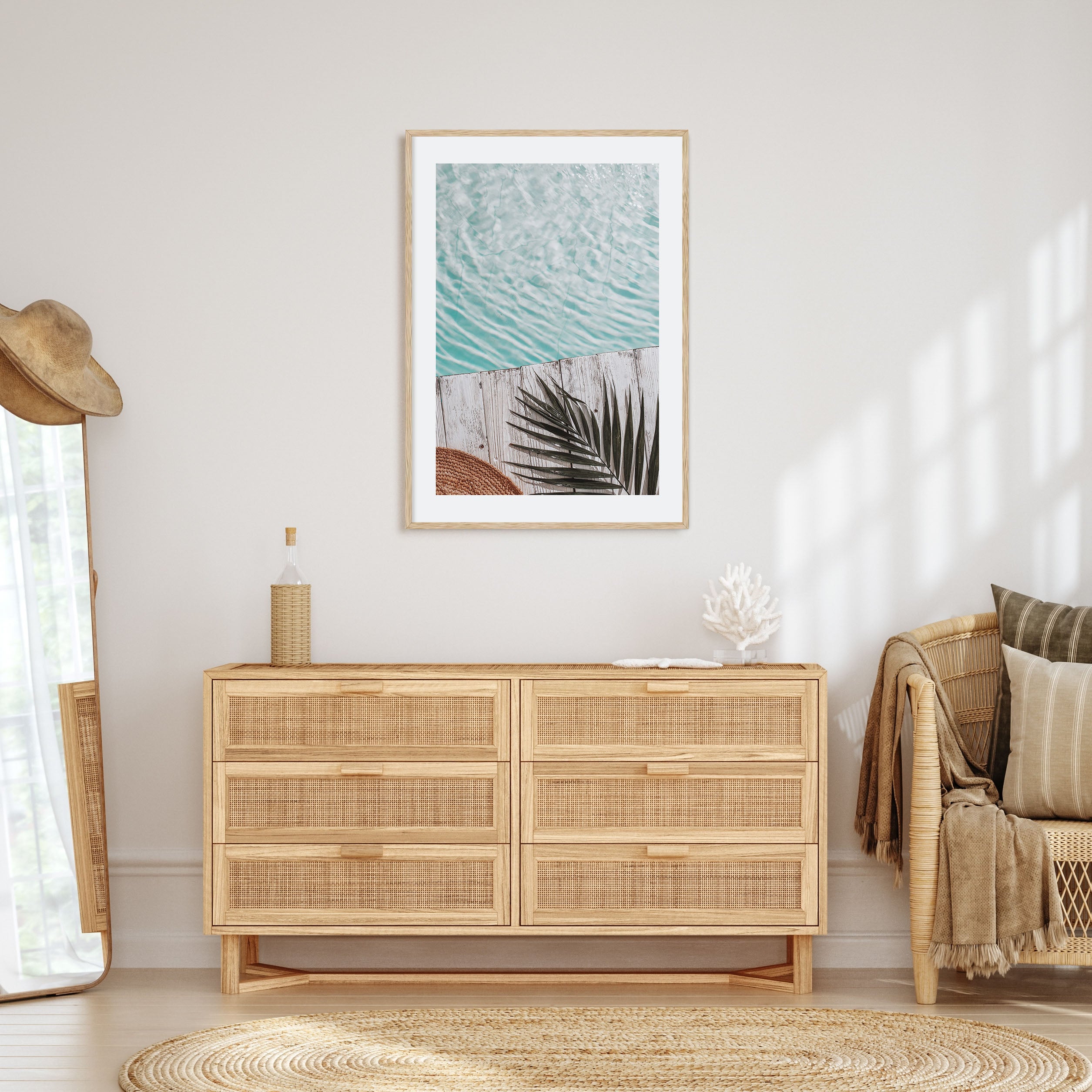 Palm Leaf Pool Photo Color Poster
