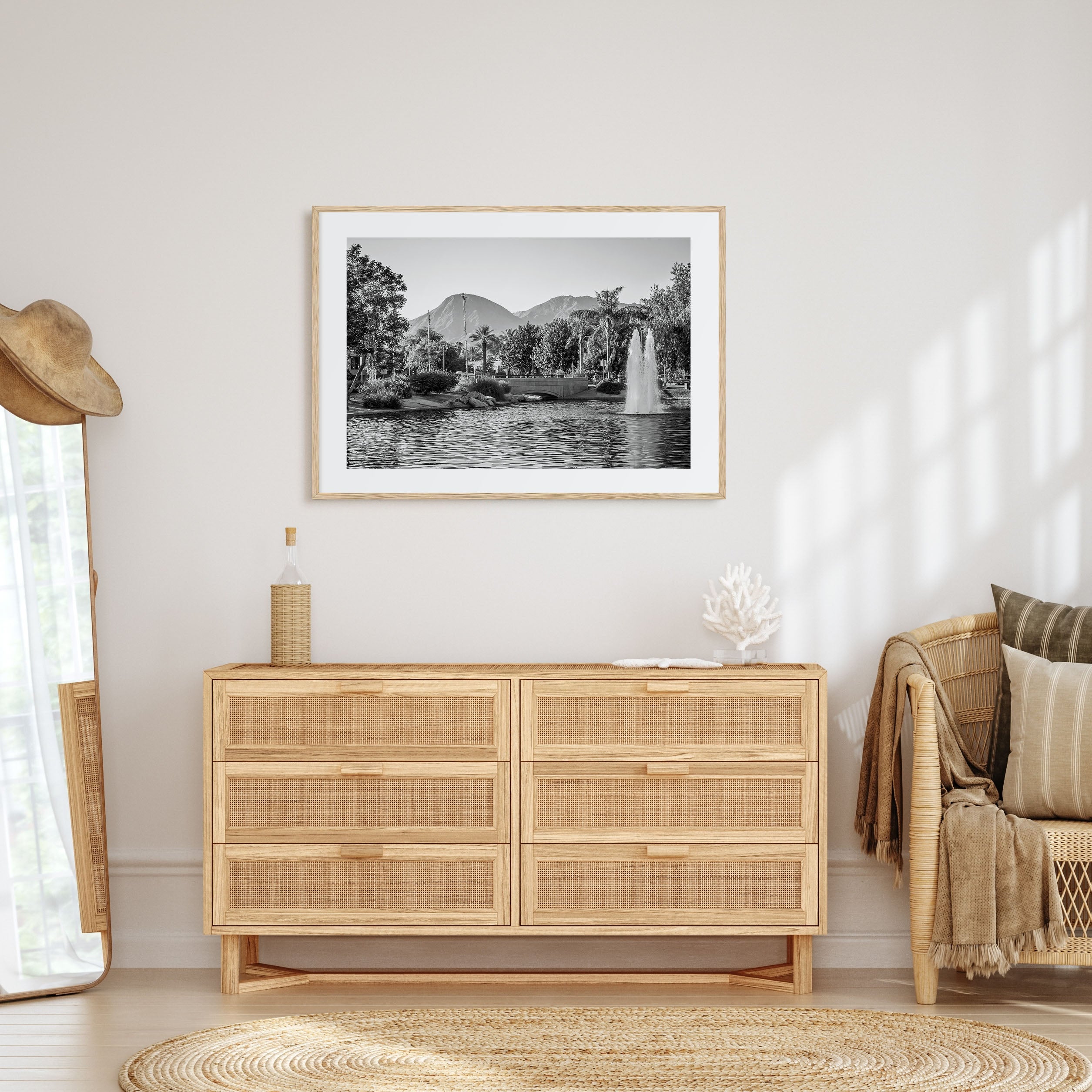 Palm Springs Landscape B&W Poster