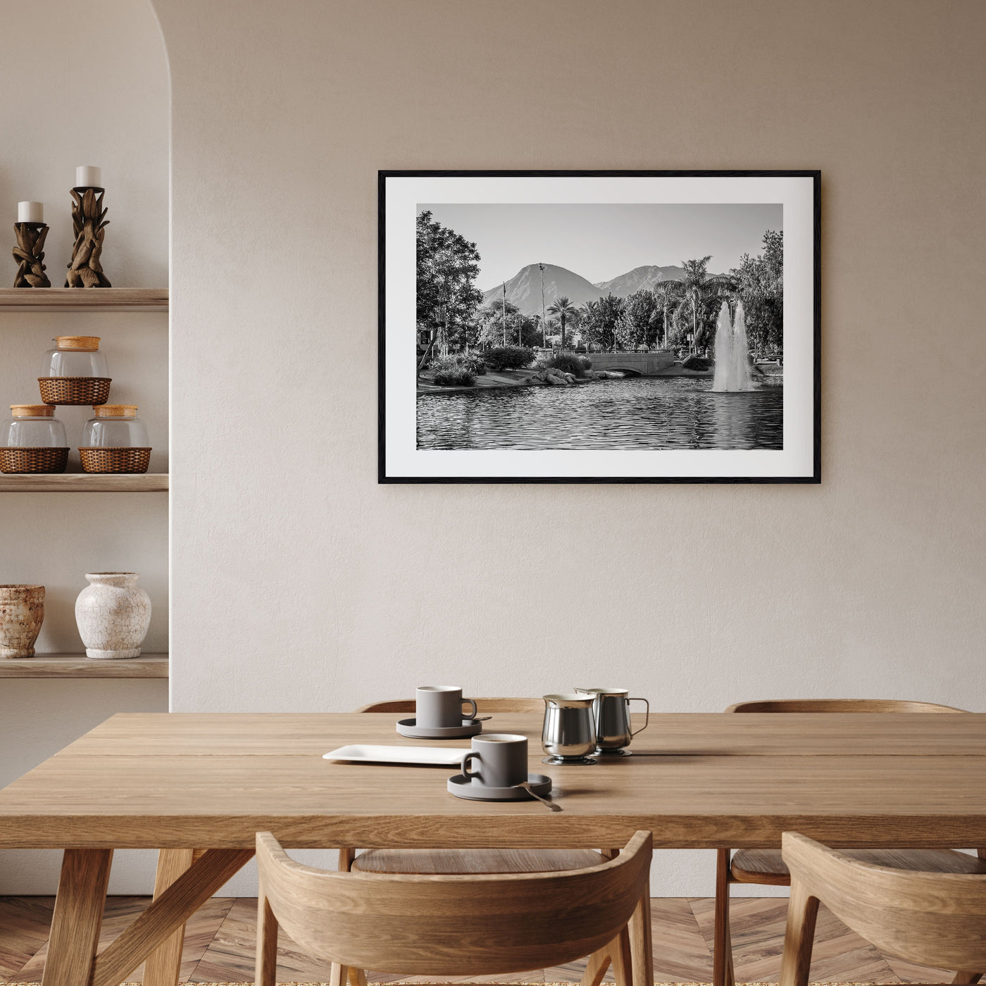 Palm Springs Landscape B&W Poster