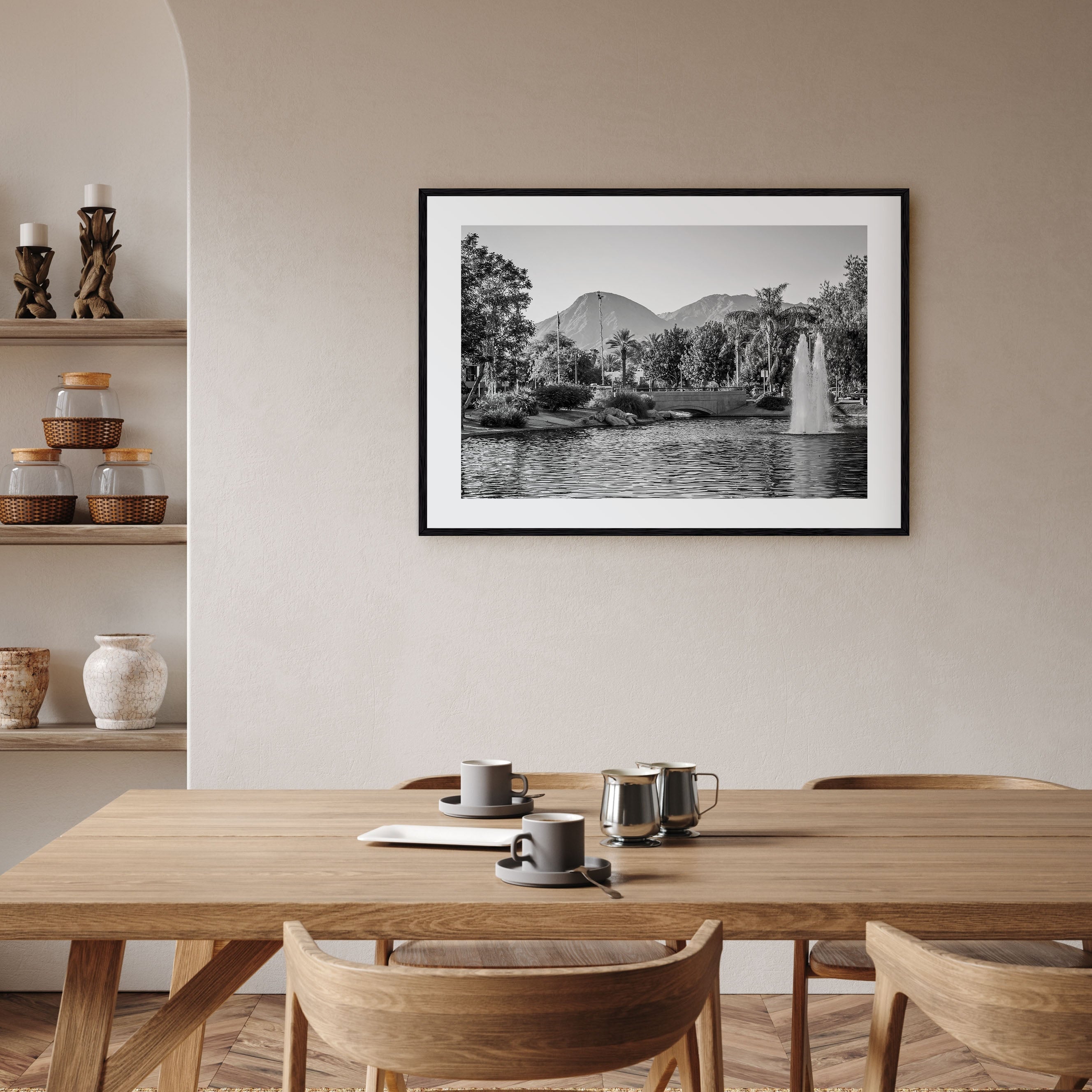 Palm Springs Landscape B&W Poster