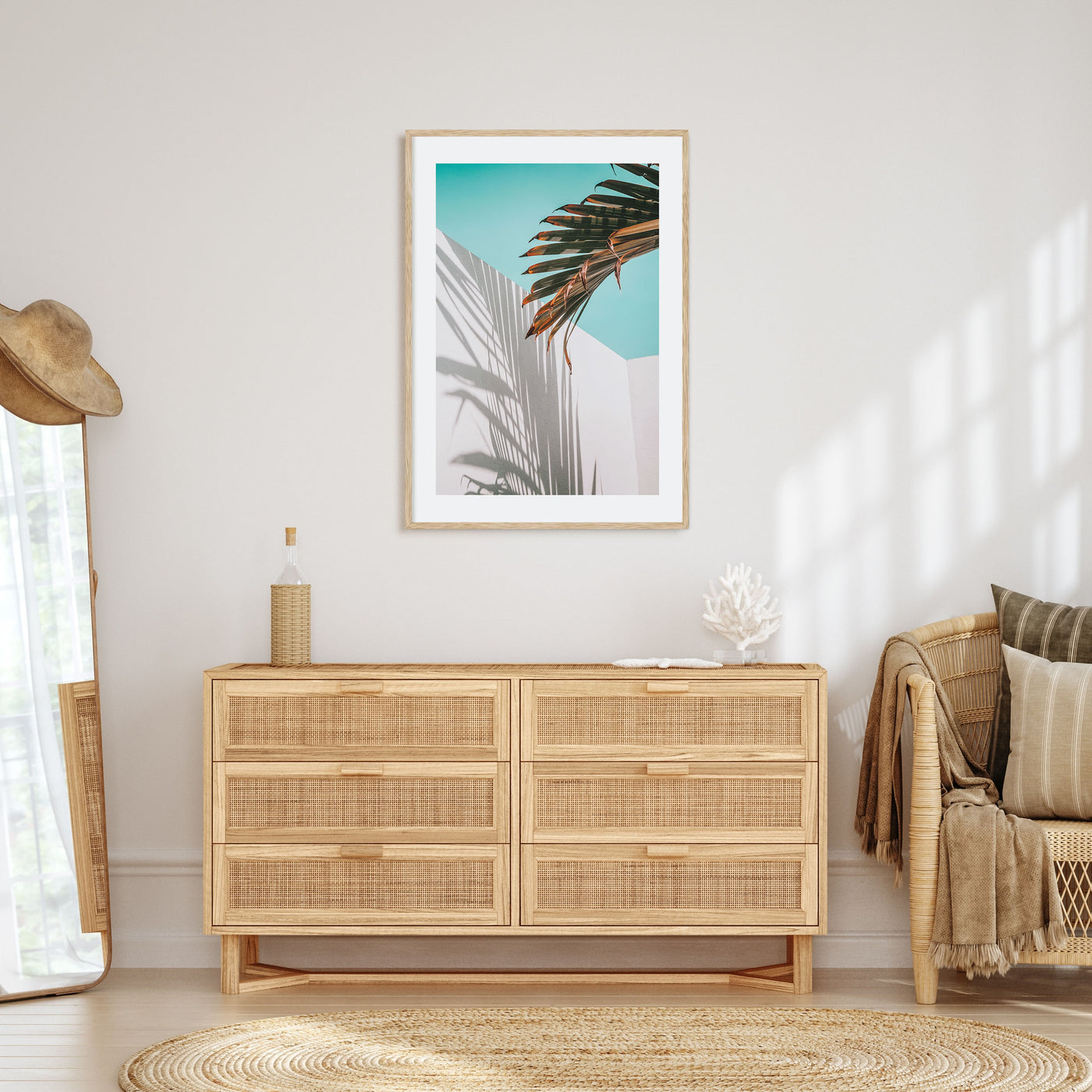 Palm Tree Shadow Photo Color Poster