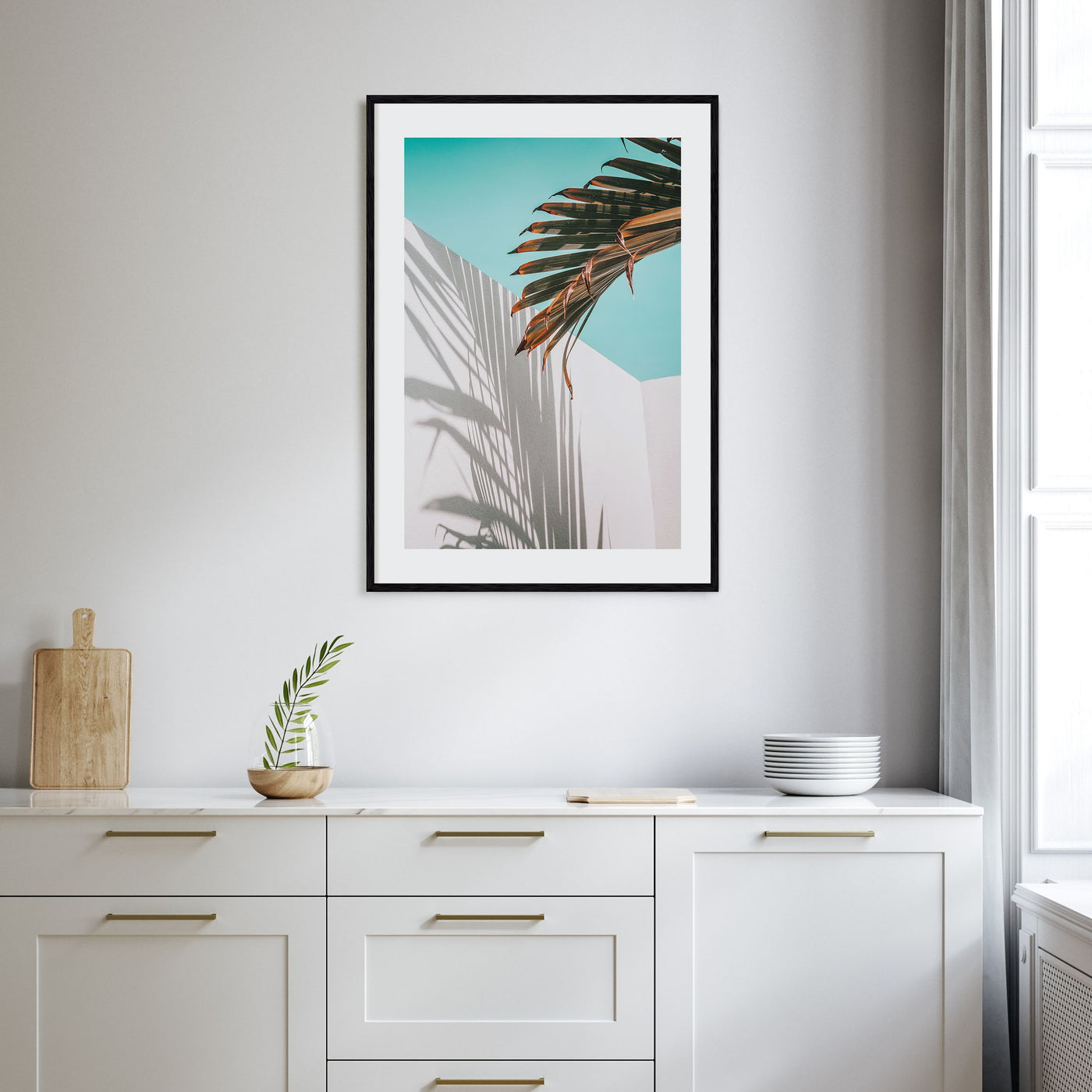 Palm Tree Shadow Photo Color Poster