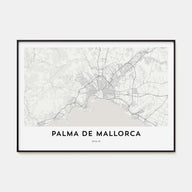 Palma de Mallorca Map Landscape Poster