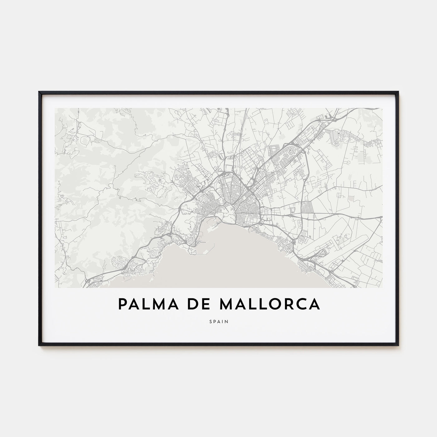 Palma de Mallorca Map Landscape Poster