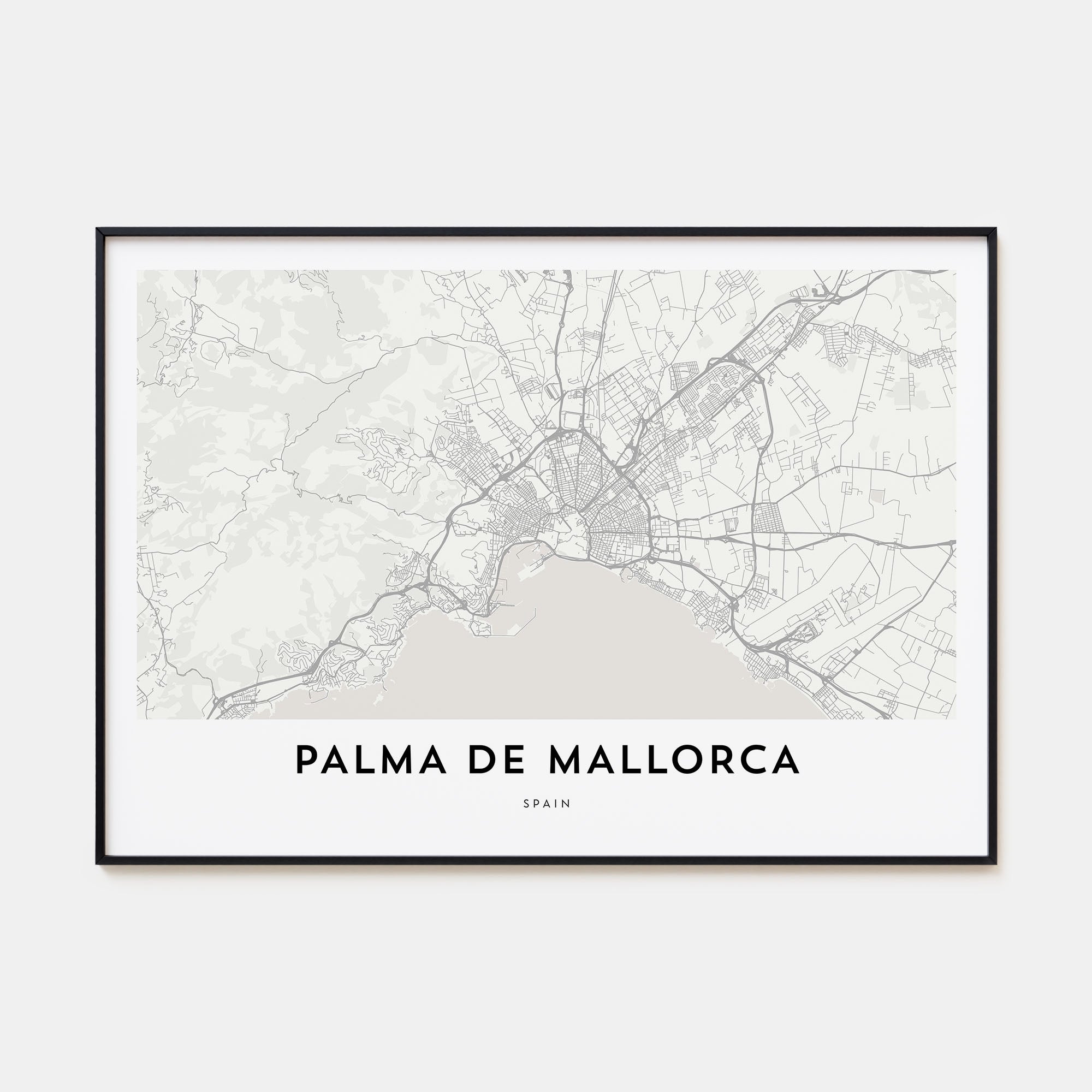Palma de Mallorca Map Landscape Poster