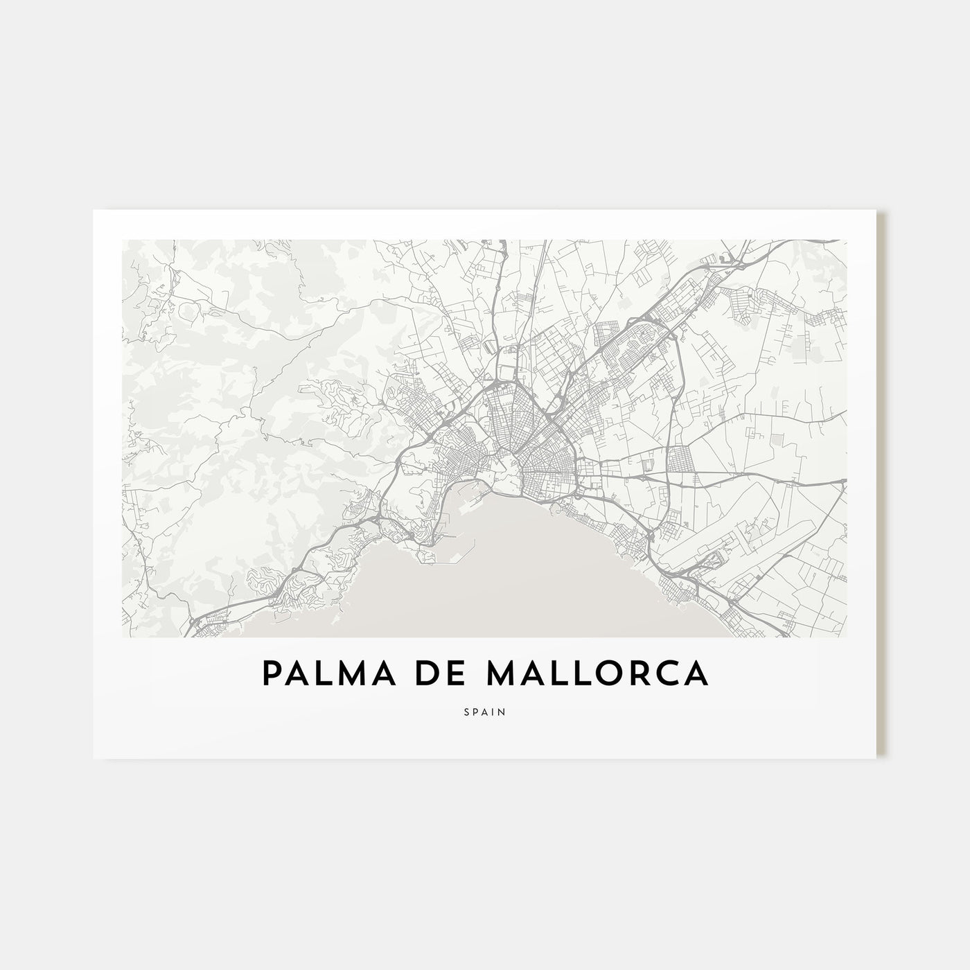 Palma de Mallorca Map Landscape Poster