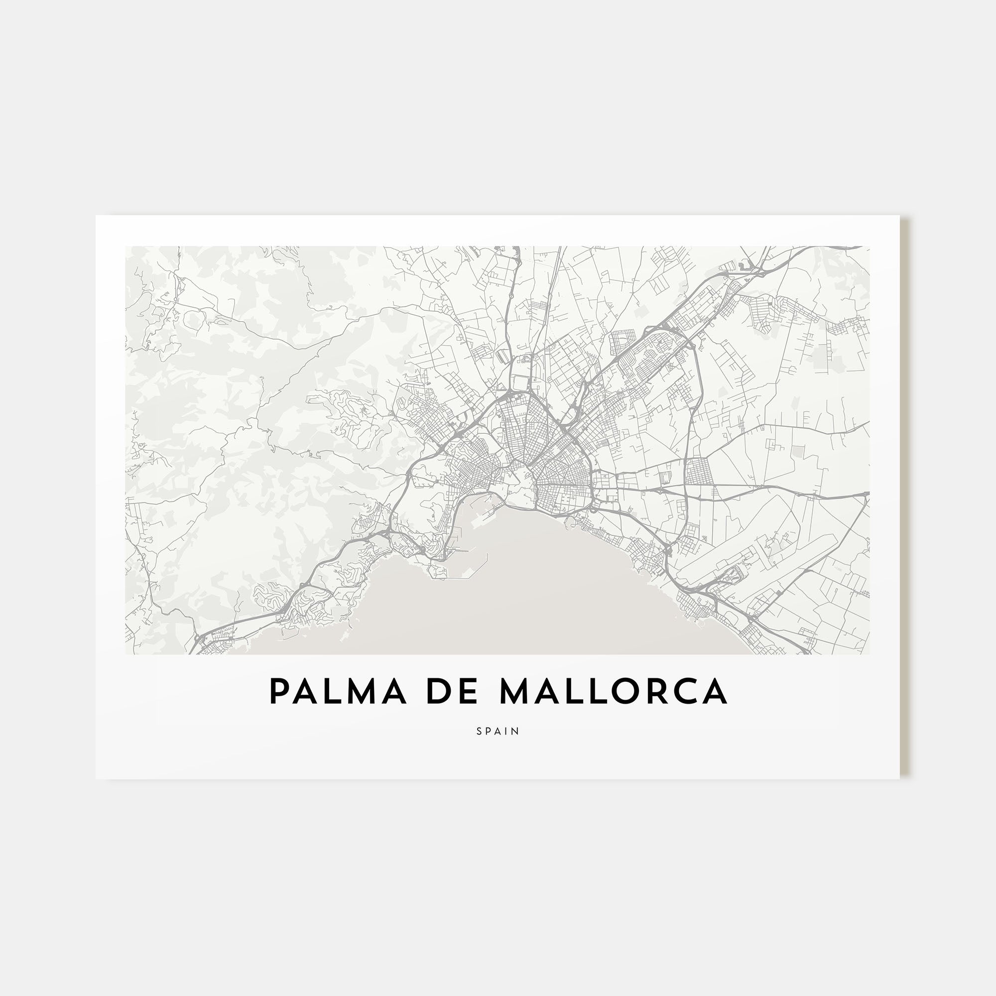 Palma de Mallorca Map Landscape Poster