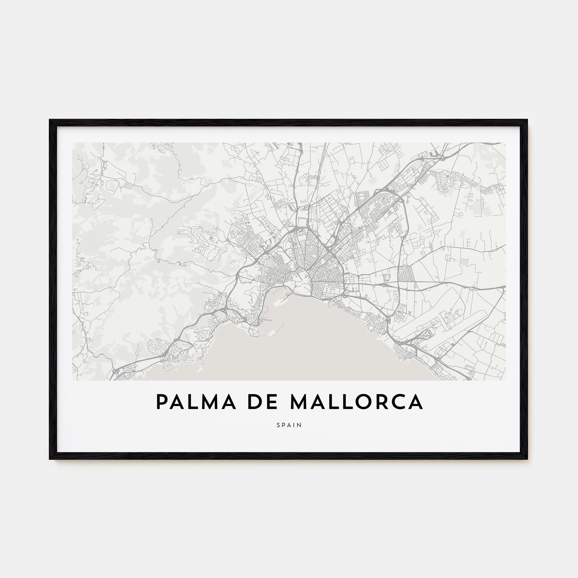 Palma de Mallorca Map Landscape Poster