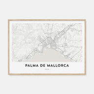 Palma de Mallorca Map Landscape Poster