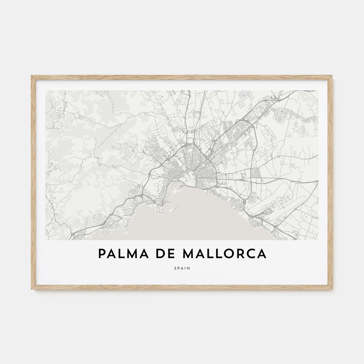 Palma de Mallorca Map Landscape Poster