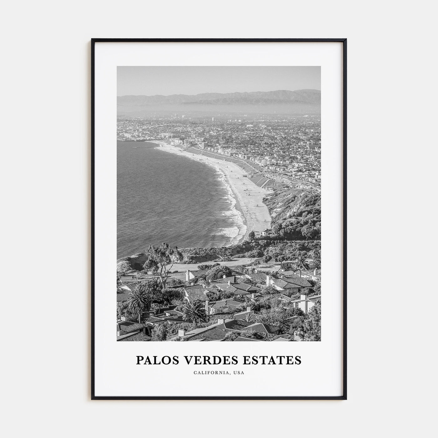 Palos Verdes Estates Portrait B&W Poster