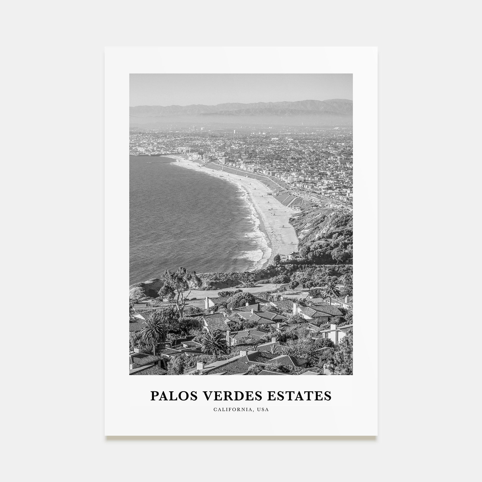 Palos Verdes Estates Portrait B&W Poster