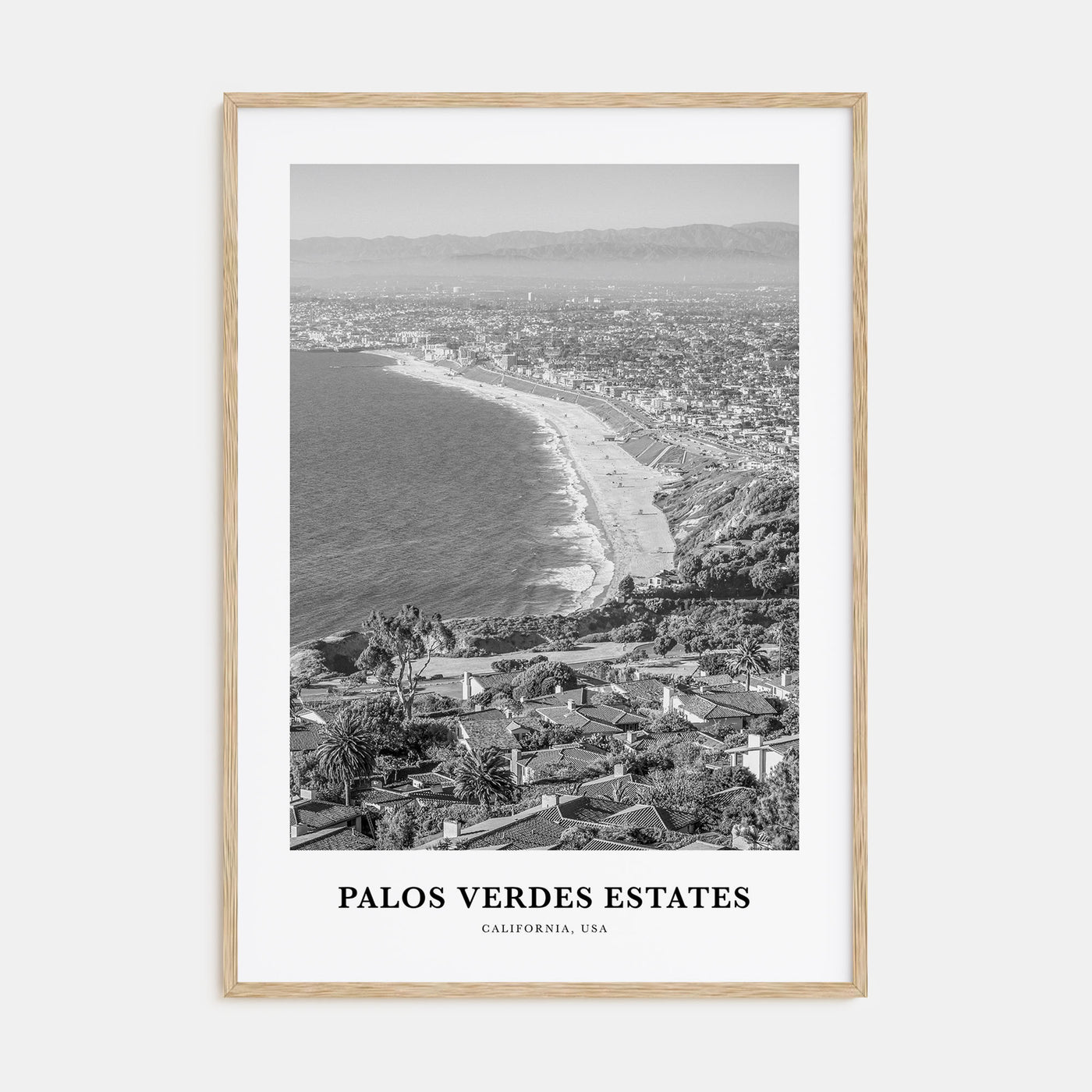 Palos Verdes Estates Portrait B&W Poster