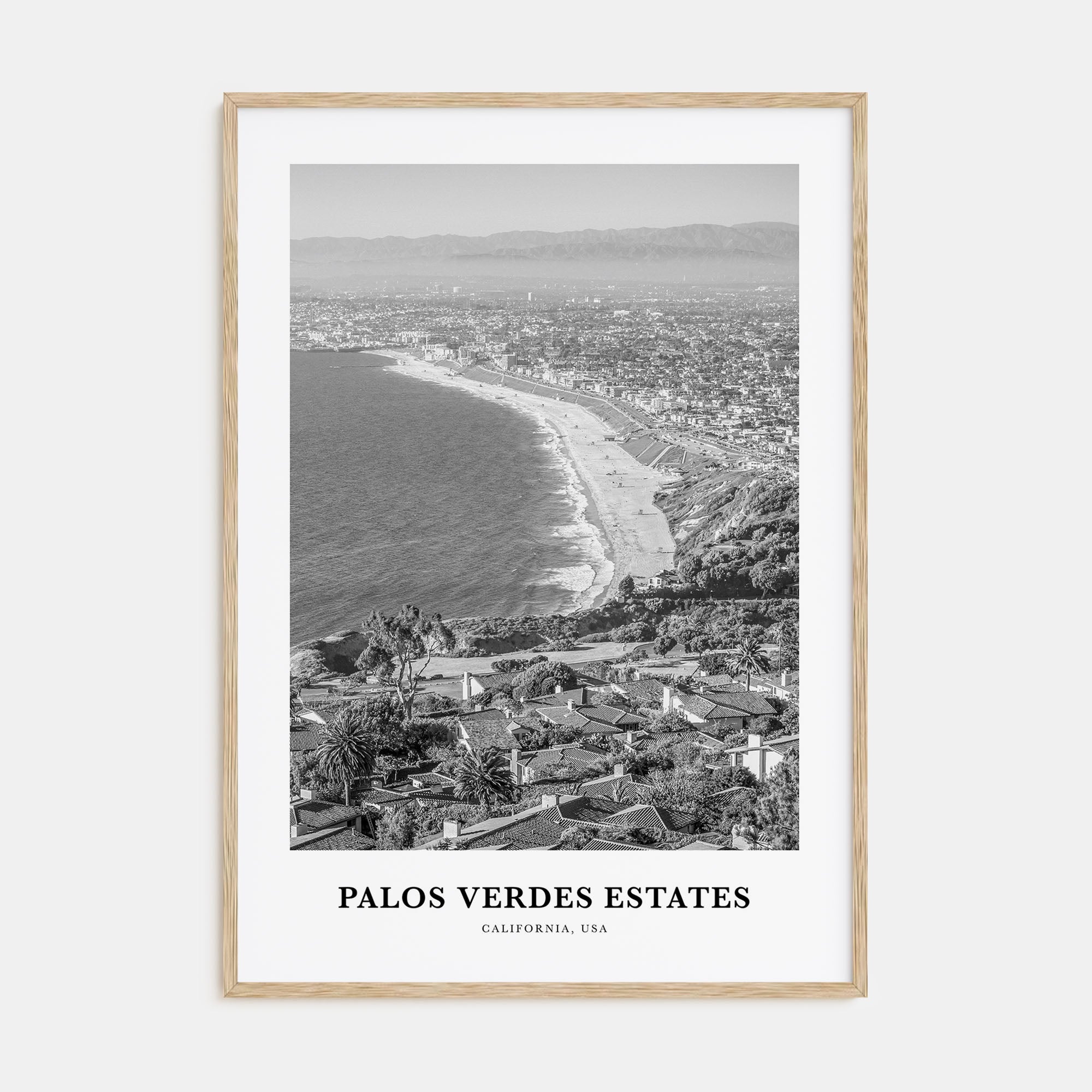 Palos Verdes Estates Portrait B&W Poster