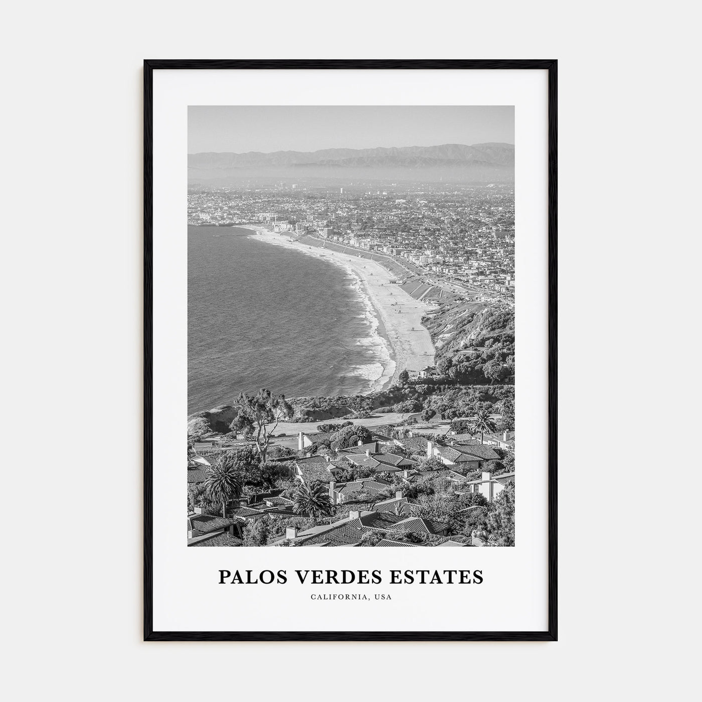 Palos Verdes Estates Portrait B&W Poster