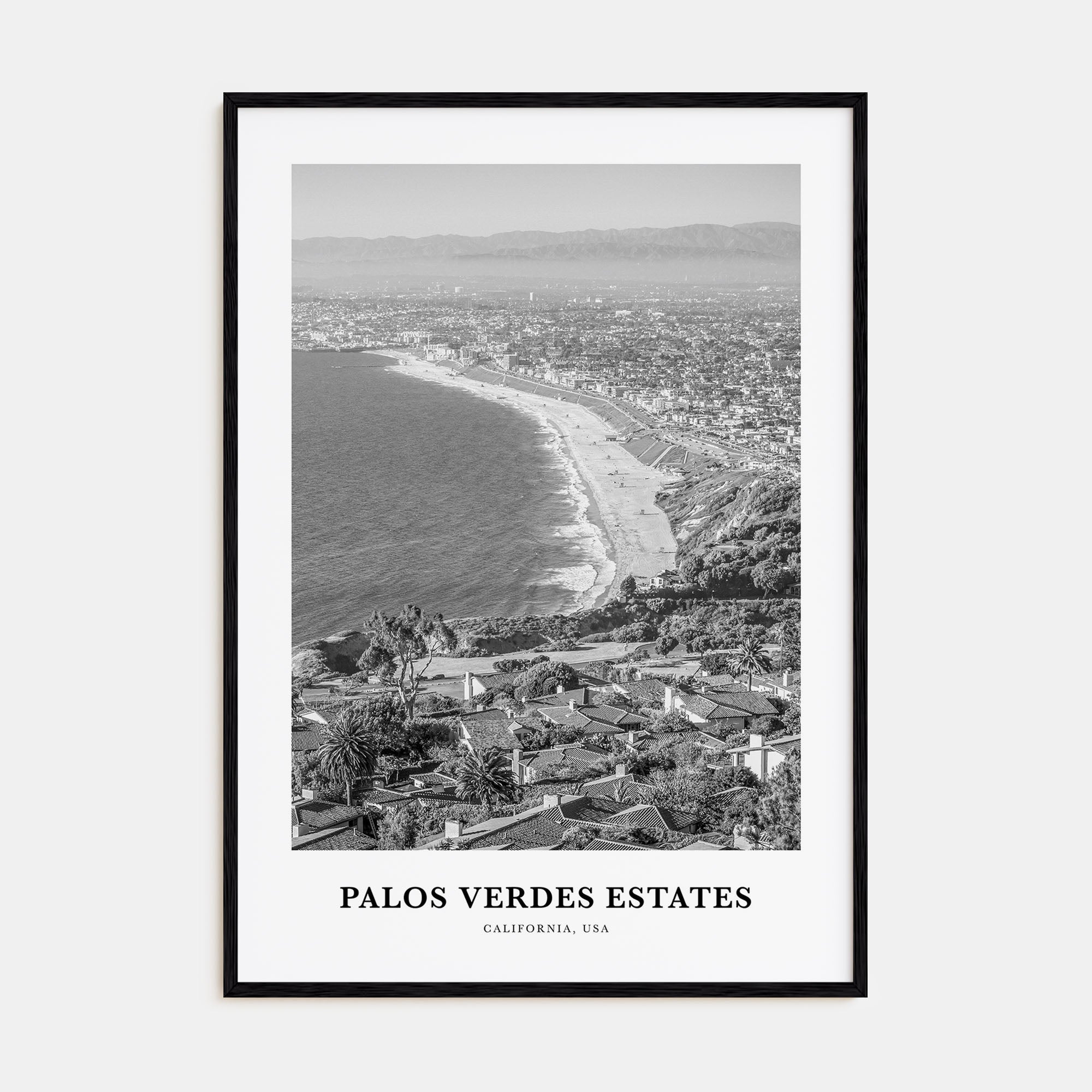 Palos Verdes Estates Portrait B&W Poster