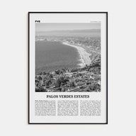 Palos Verdes Estates Travel B&W Poster