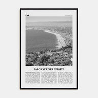 Palos Verdes Estates Travel B&W Poster
