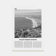 Palos Verdes Estates Travel B&W Poster