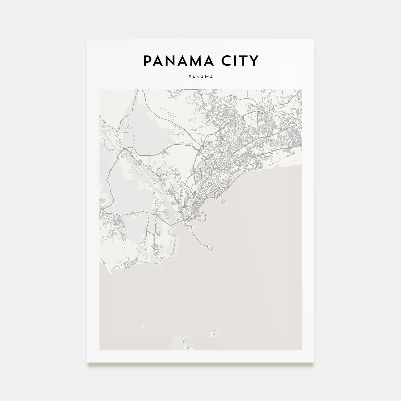 Panama City, Panama Map Portrait Poster