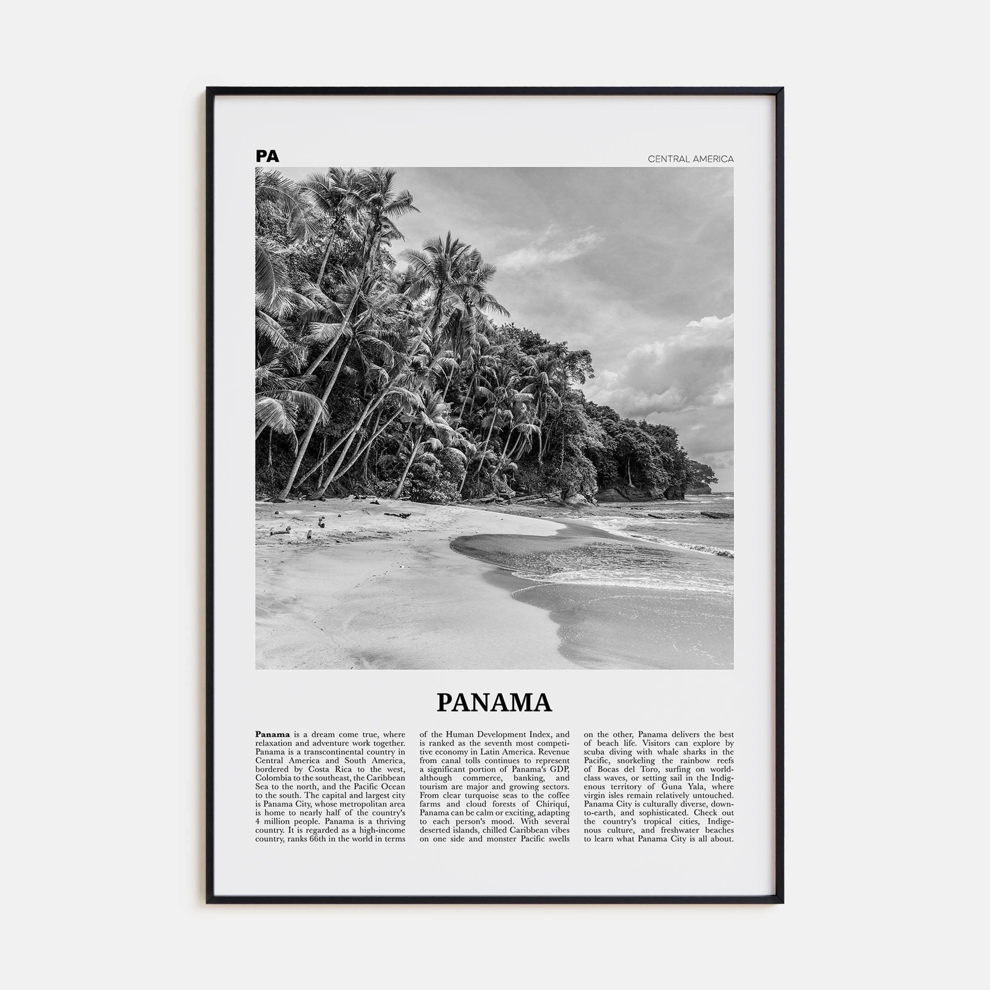 Panama Travel B&W No 1 Poster