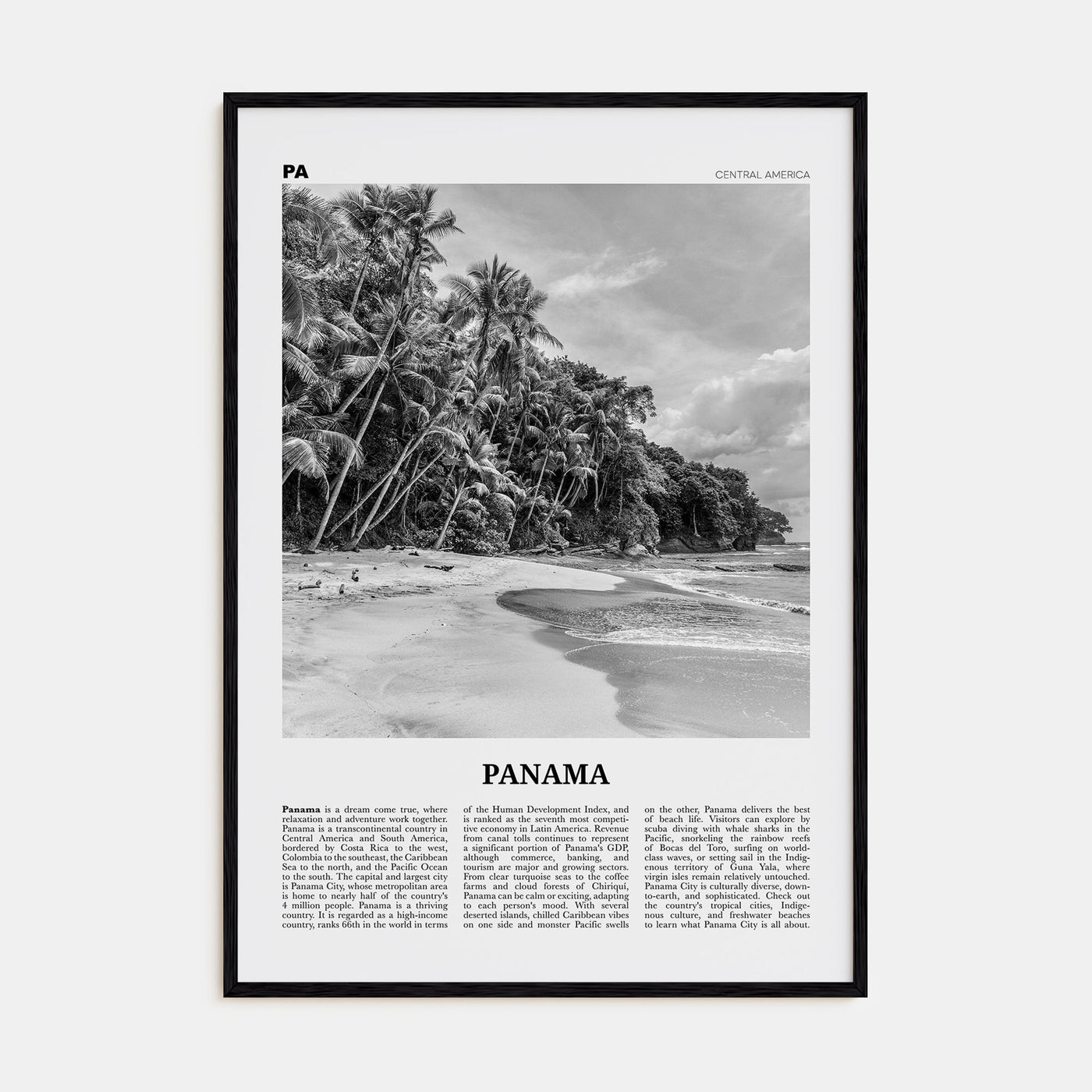 Panama Travel B&W No 1 Poster