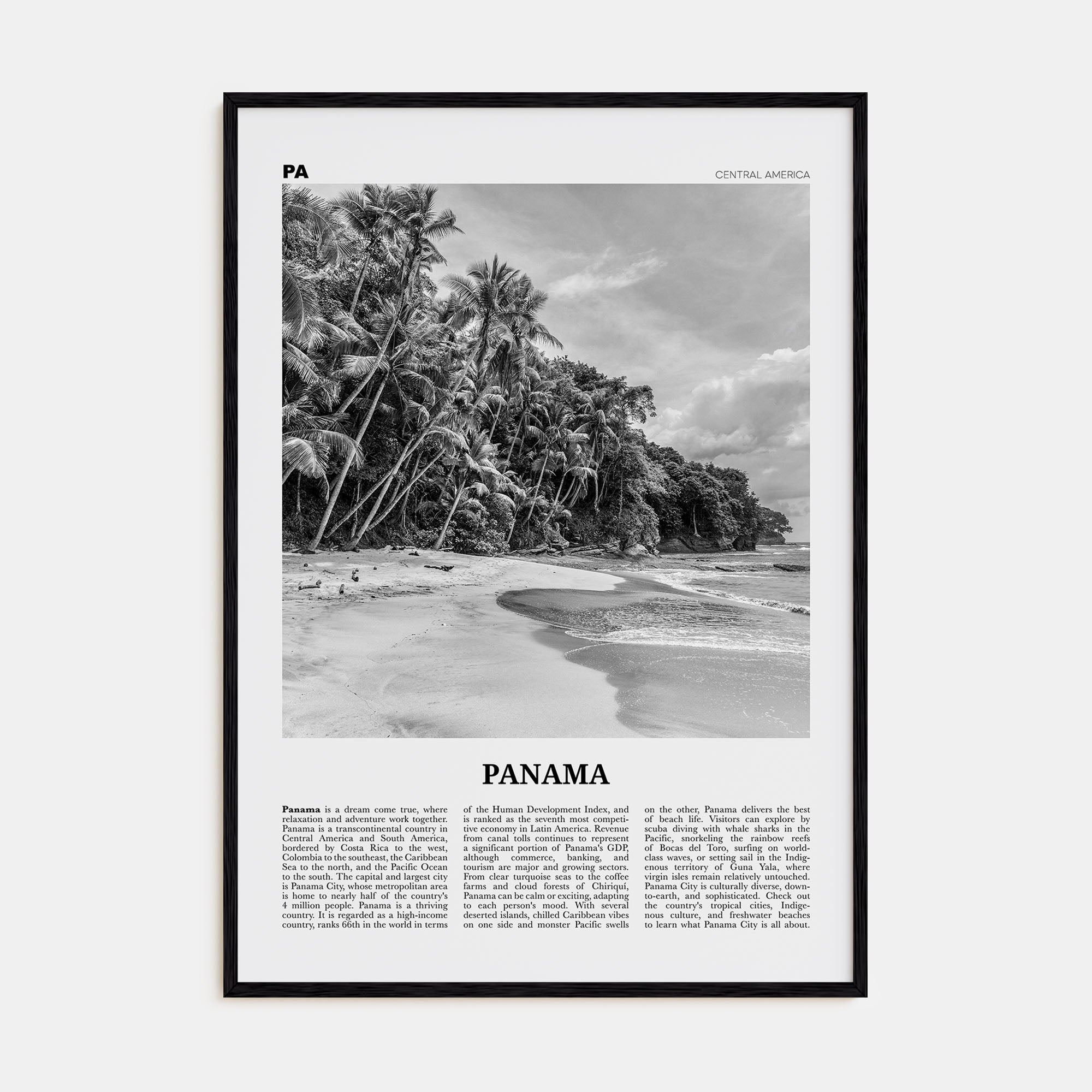 Panama Travel B&W No 1 Poster