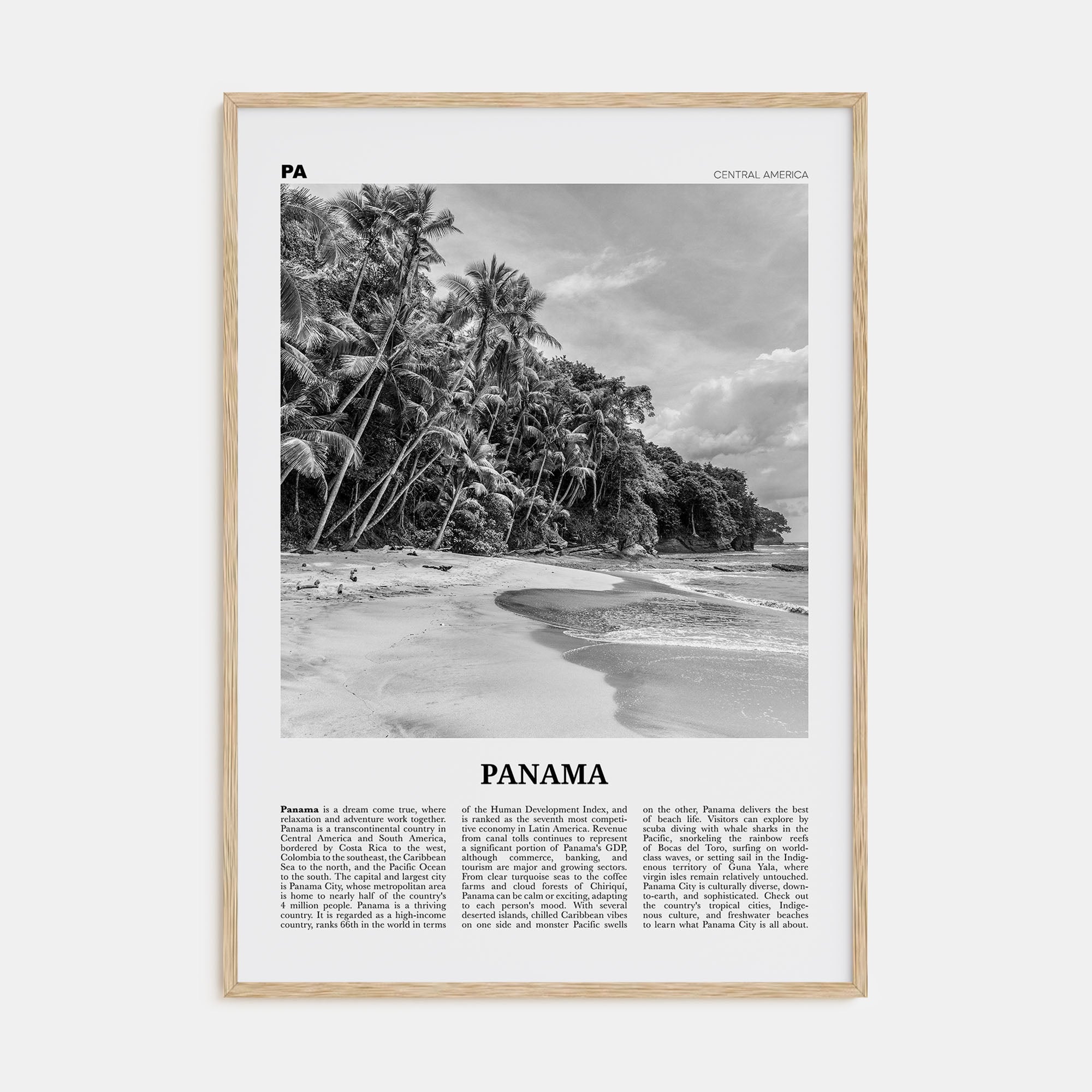 Panama Travel B&W No 1 Poster