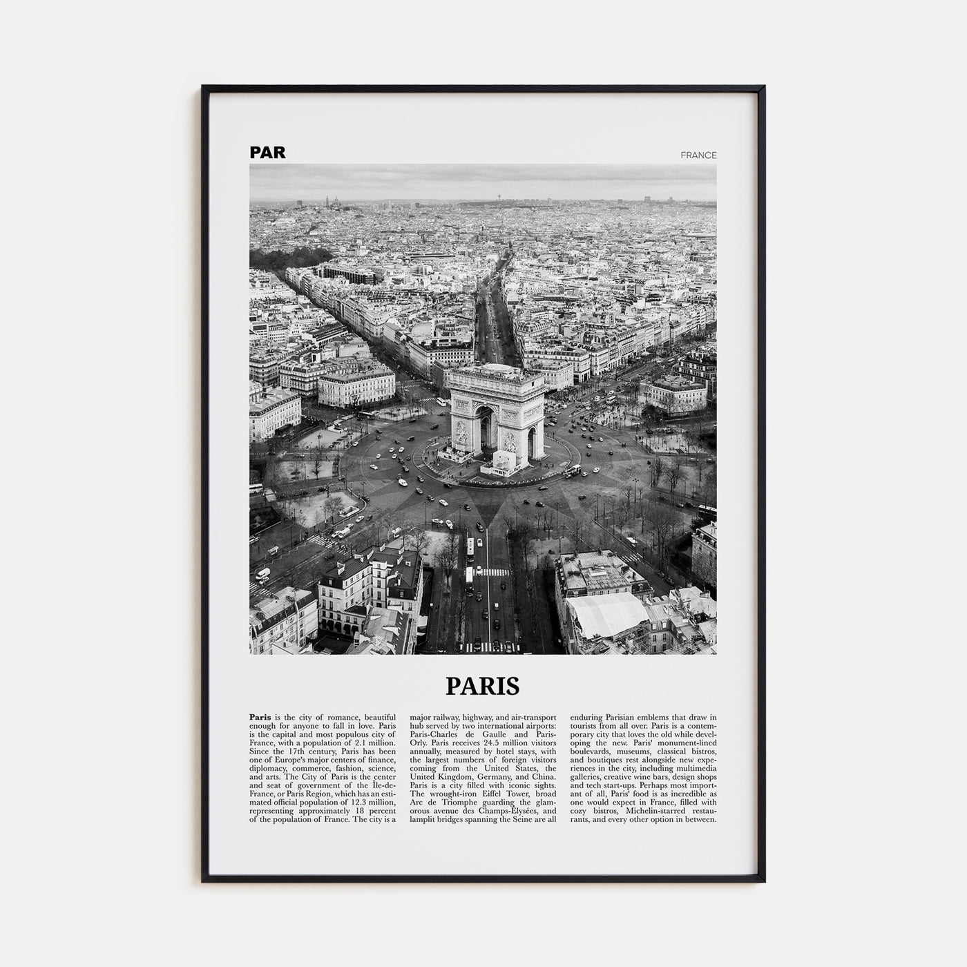 Paris Travel B&W No 3 Poster