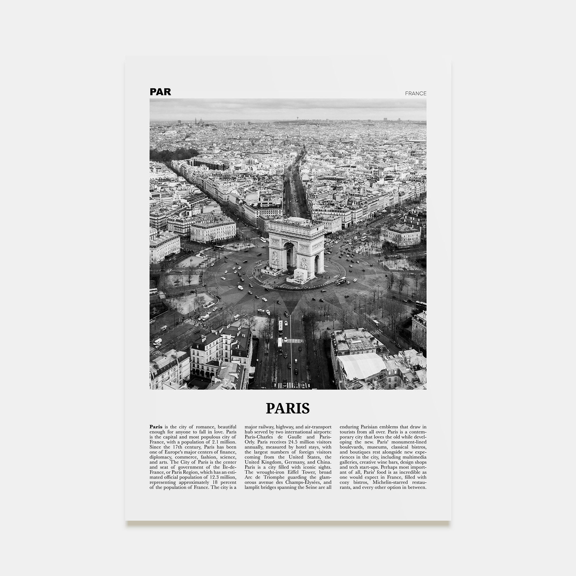 Paris Travel B&W No 3 Poster