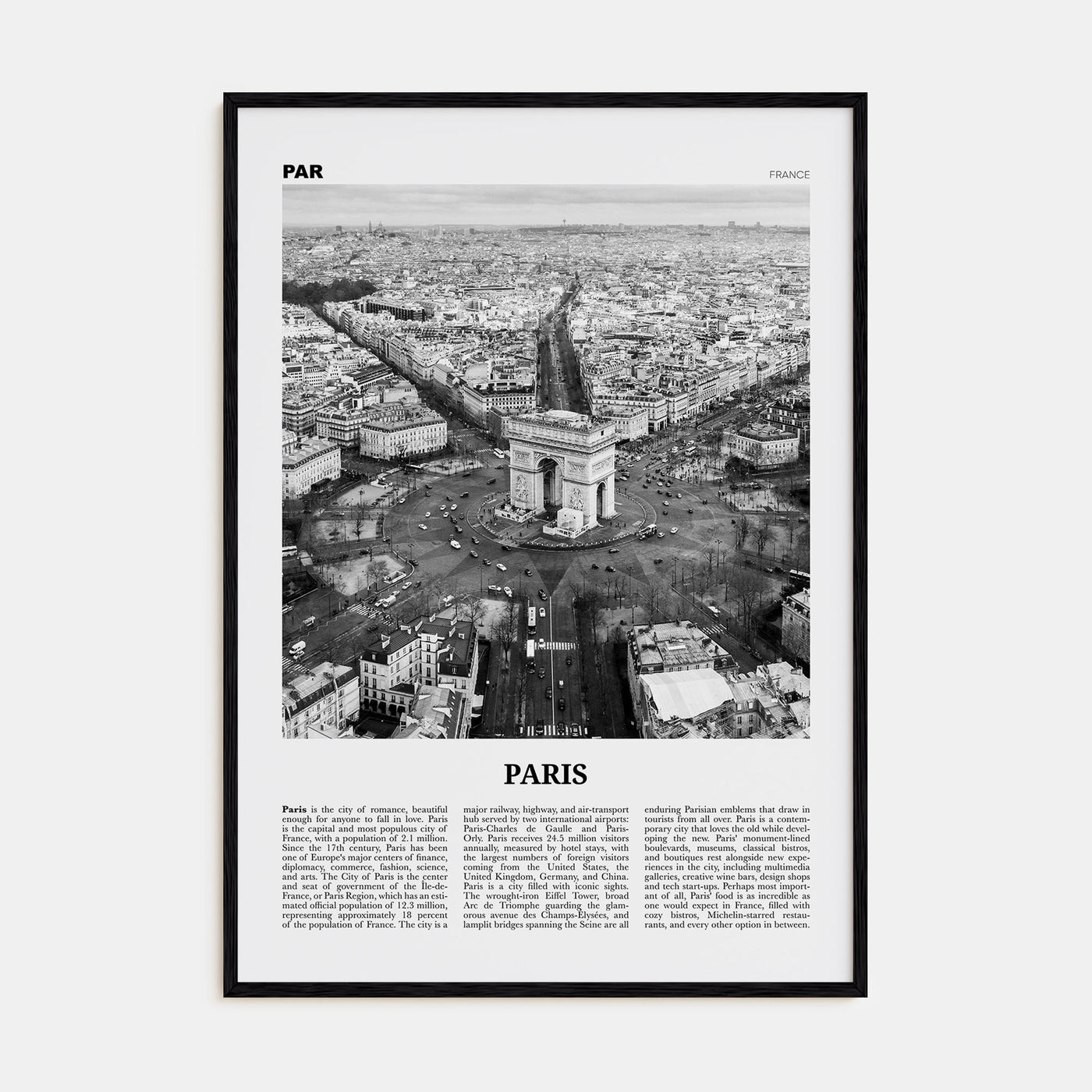 Paris Travel B&W No 3 Poster