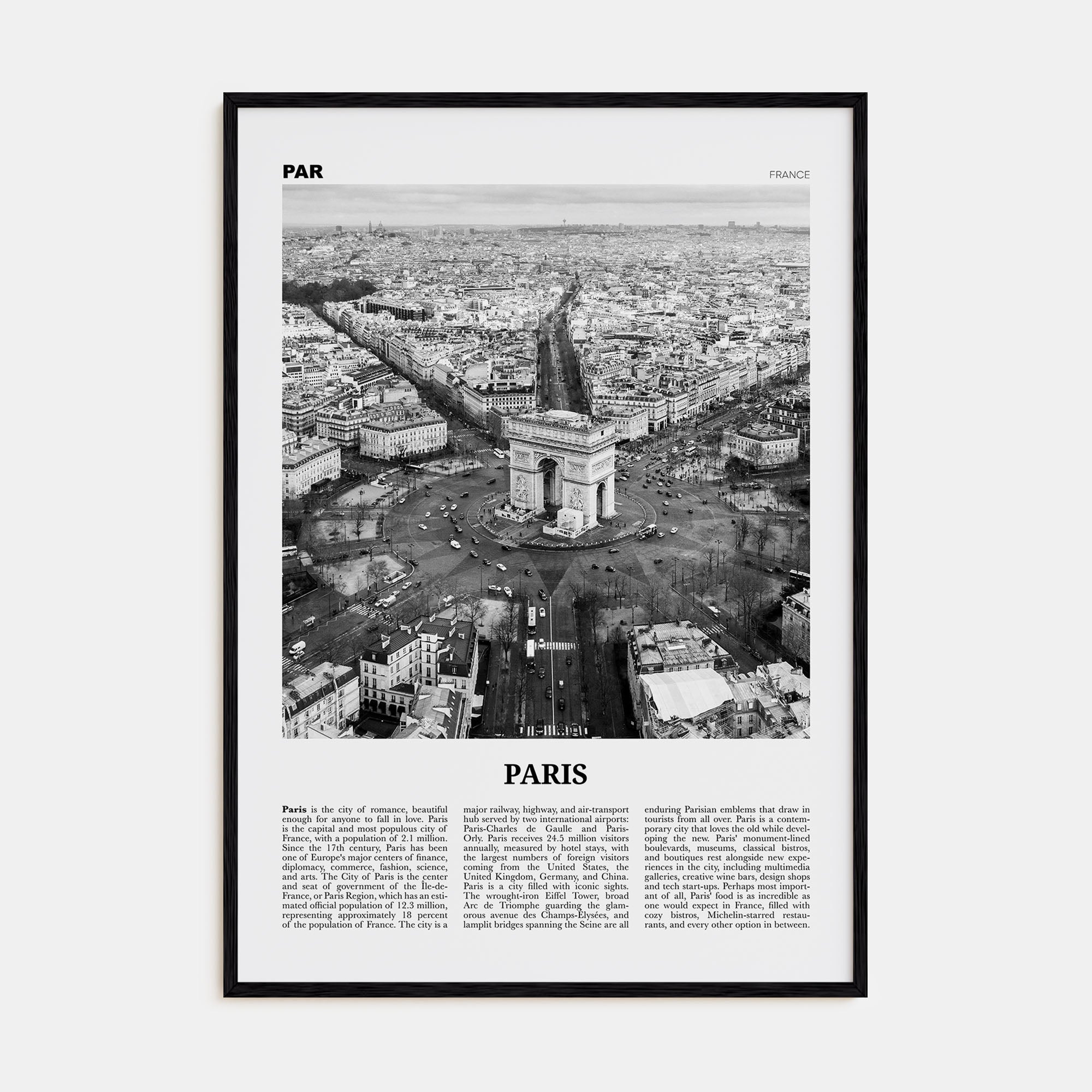 Paris Travel B&W No 3 Poster