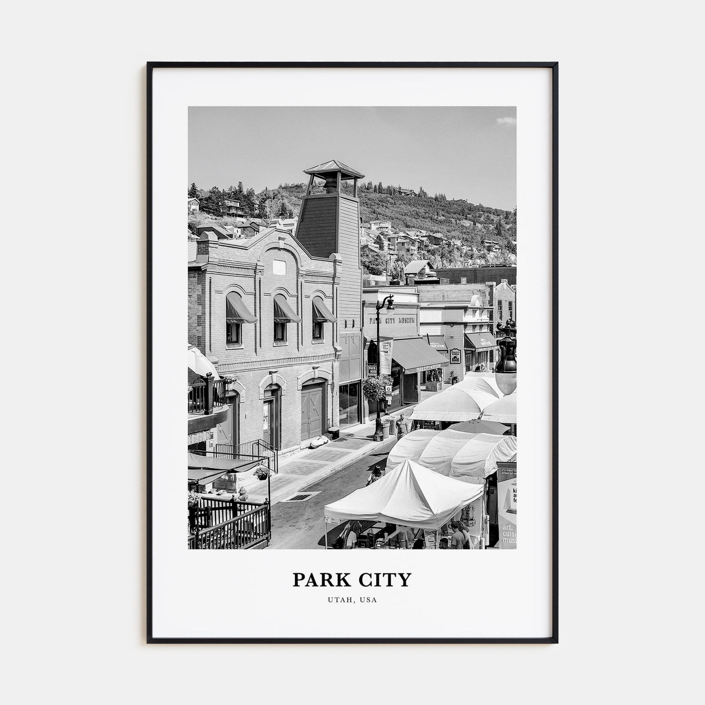 Park City Portrait B&W Poster