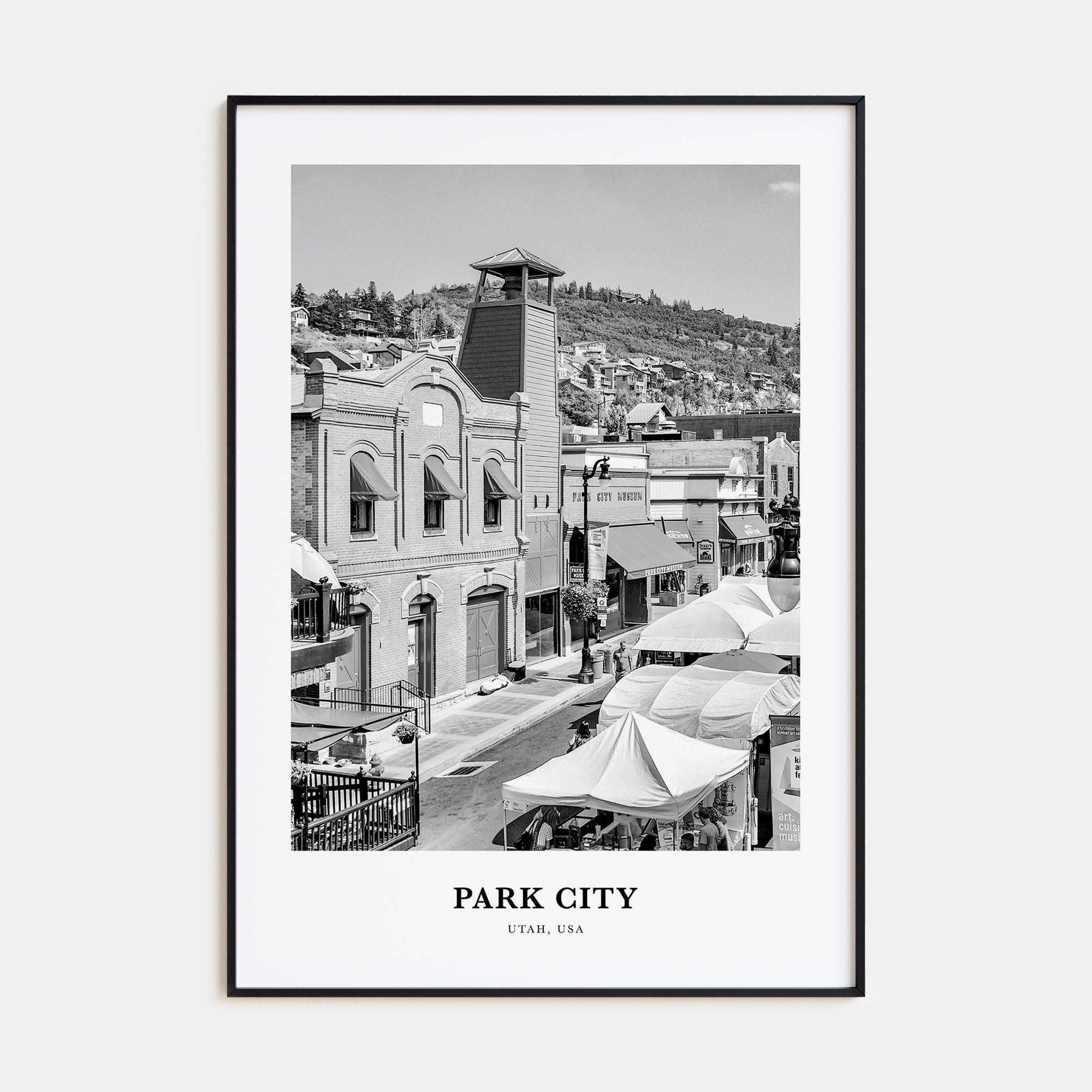 Park City Portrait B&W Poster