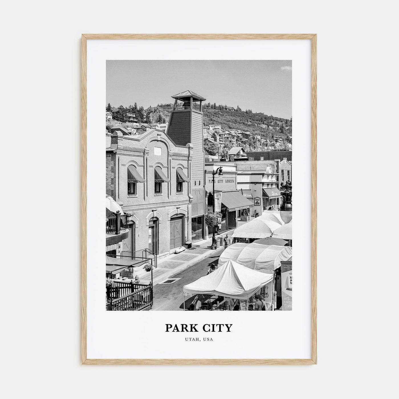 Park City Portrait B&W Poster