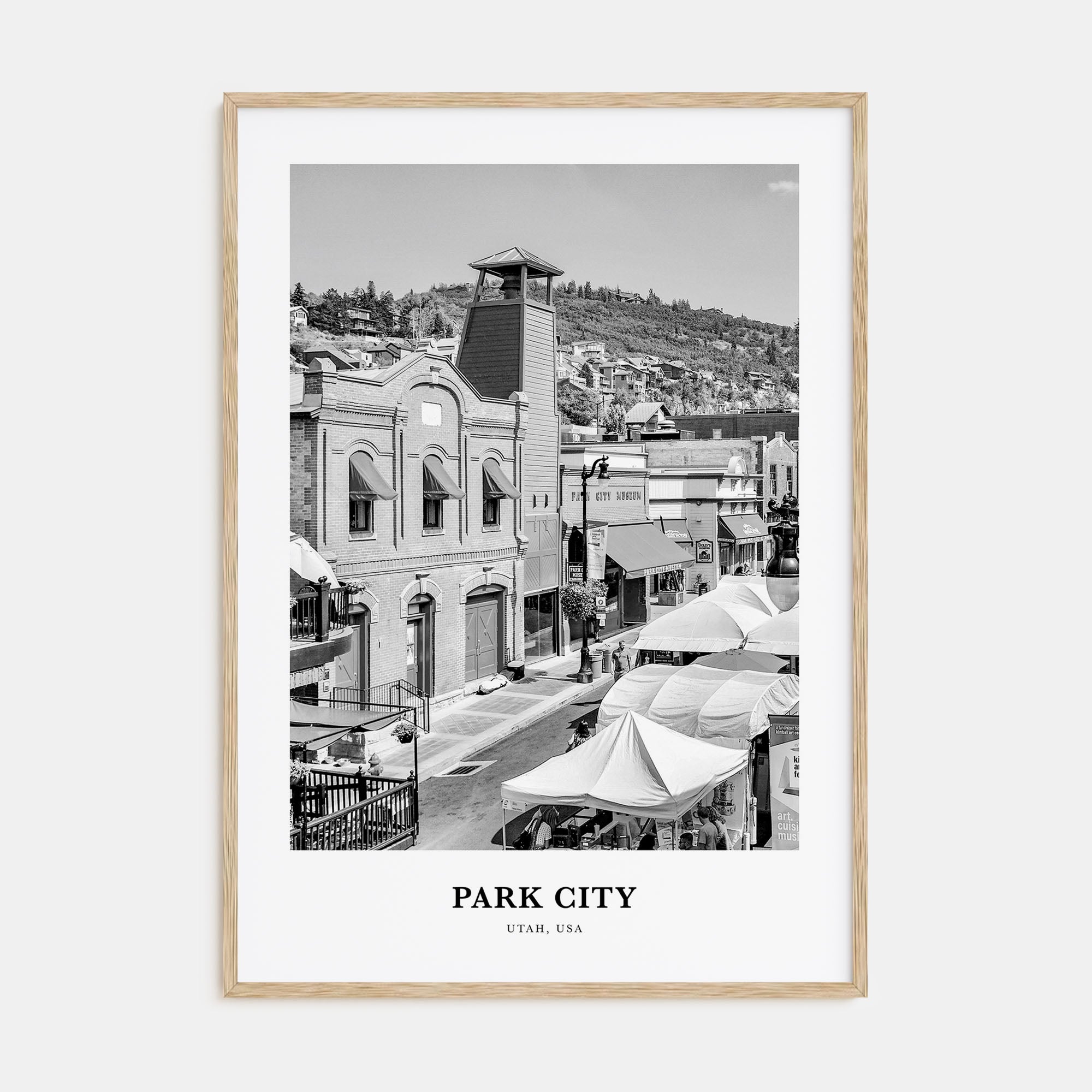 Park City Portrait B&W Poster