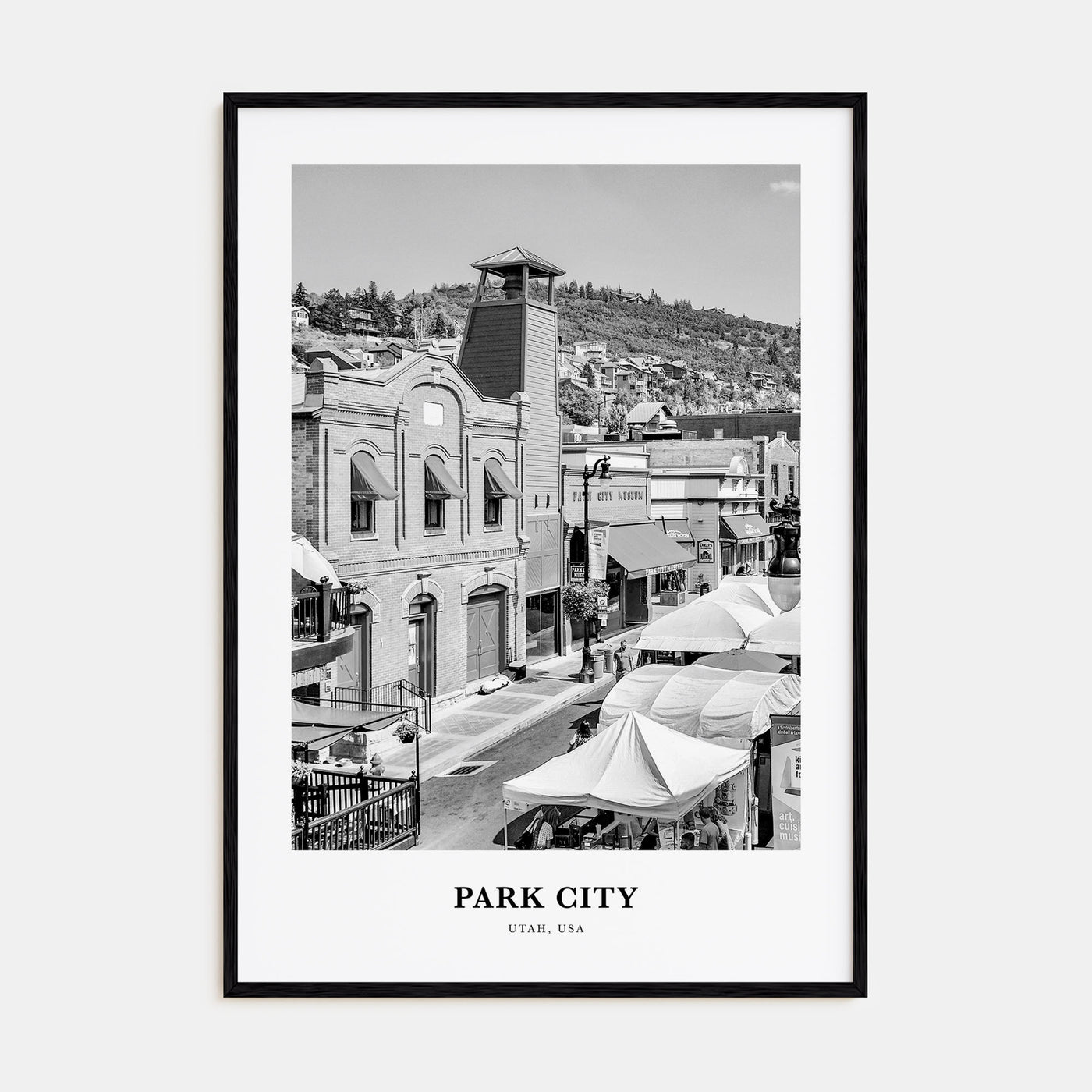 Park City Portrait B&W Poster