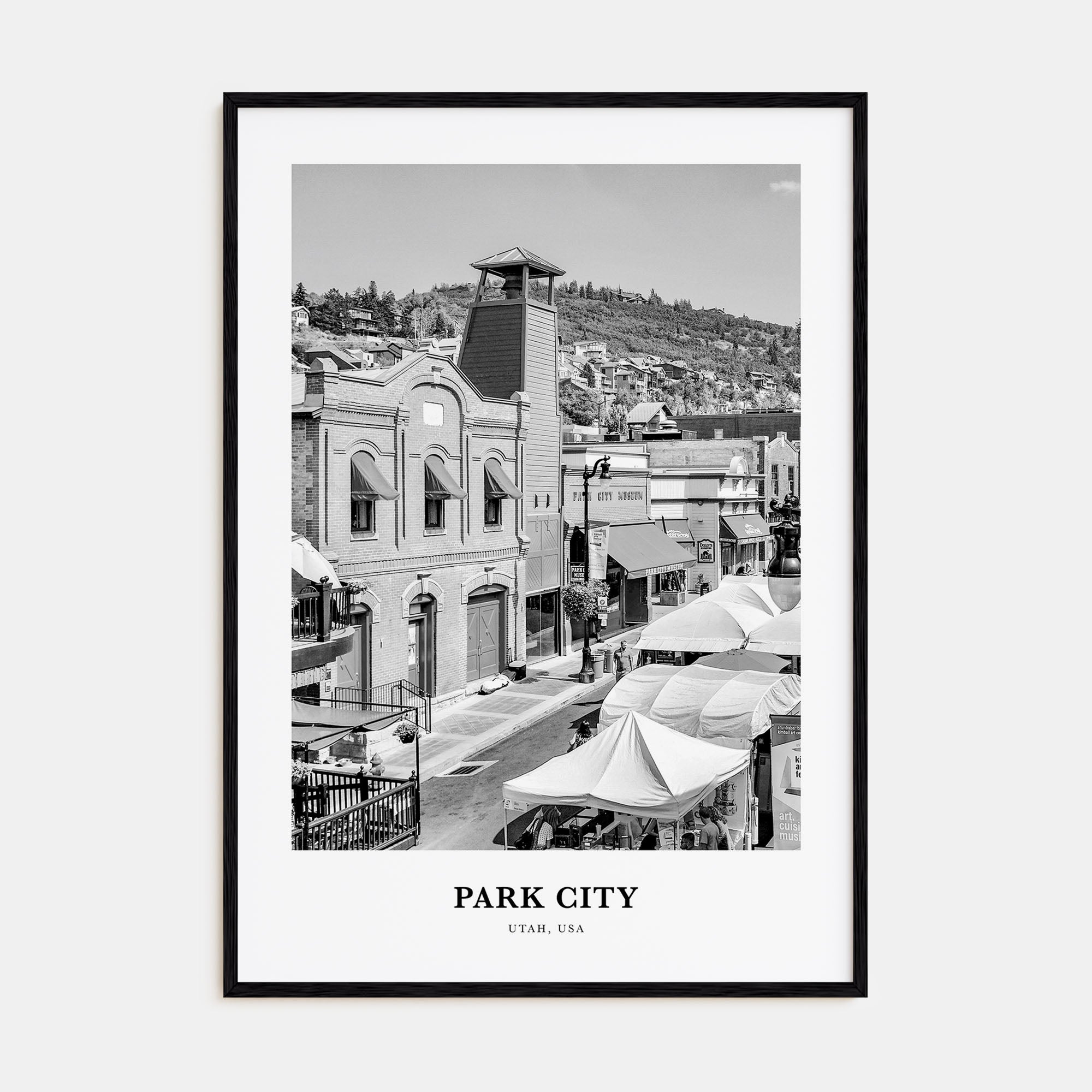 Park City Portrait B&W Poster