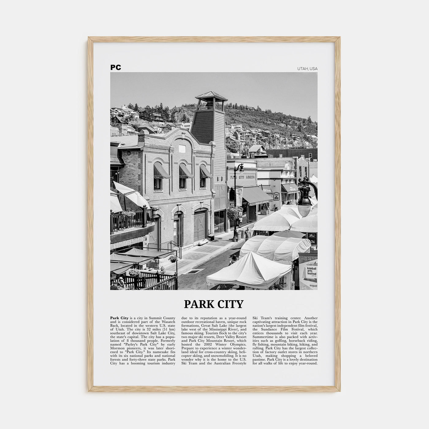 Park City Travel B&W Poster