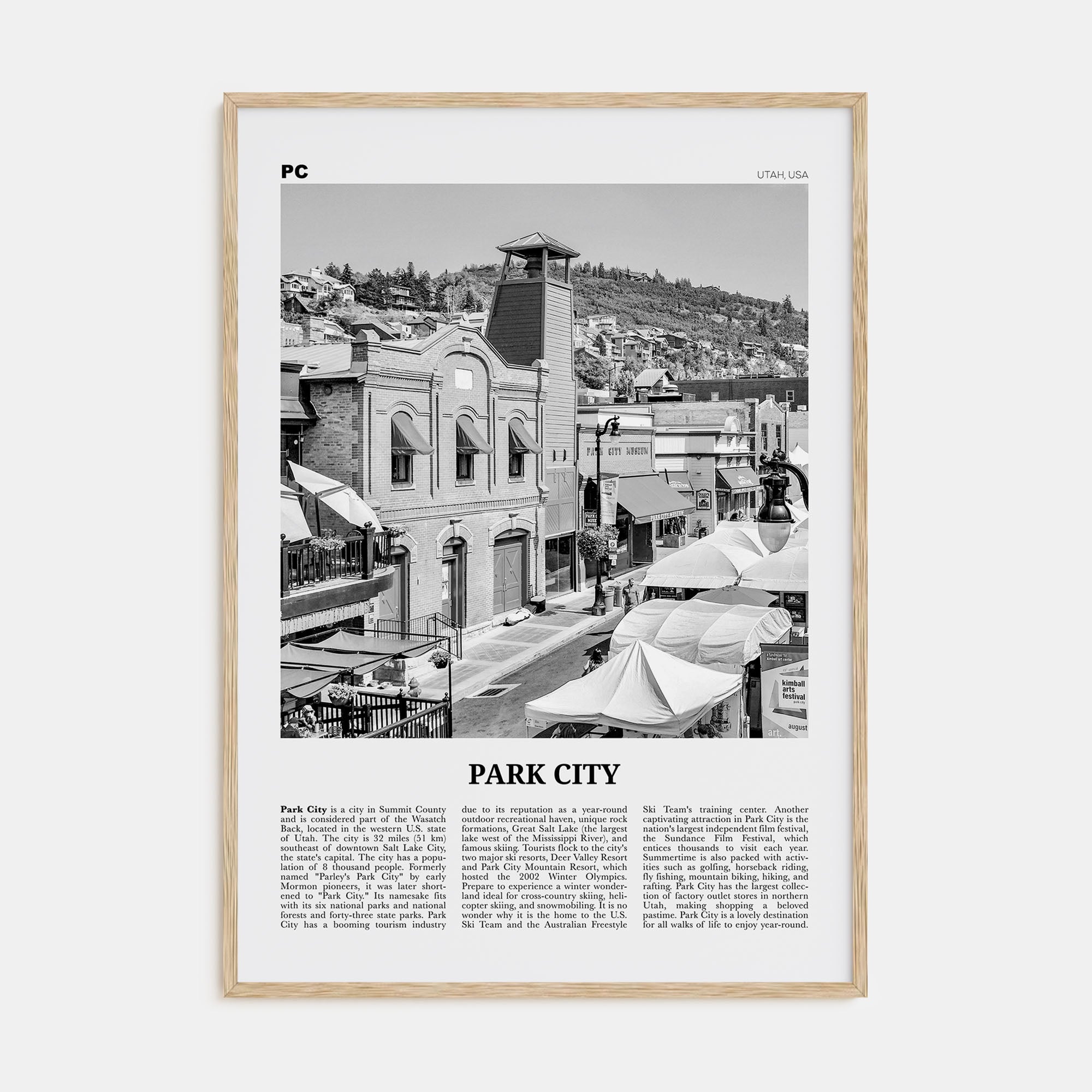 Park City Travel B&W Poster