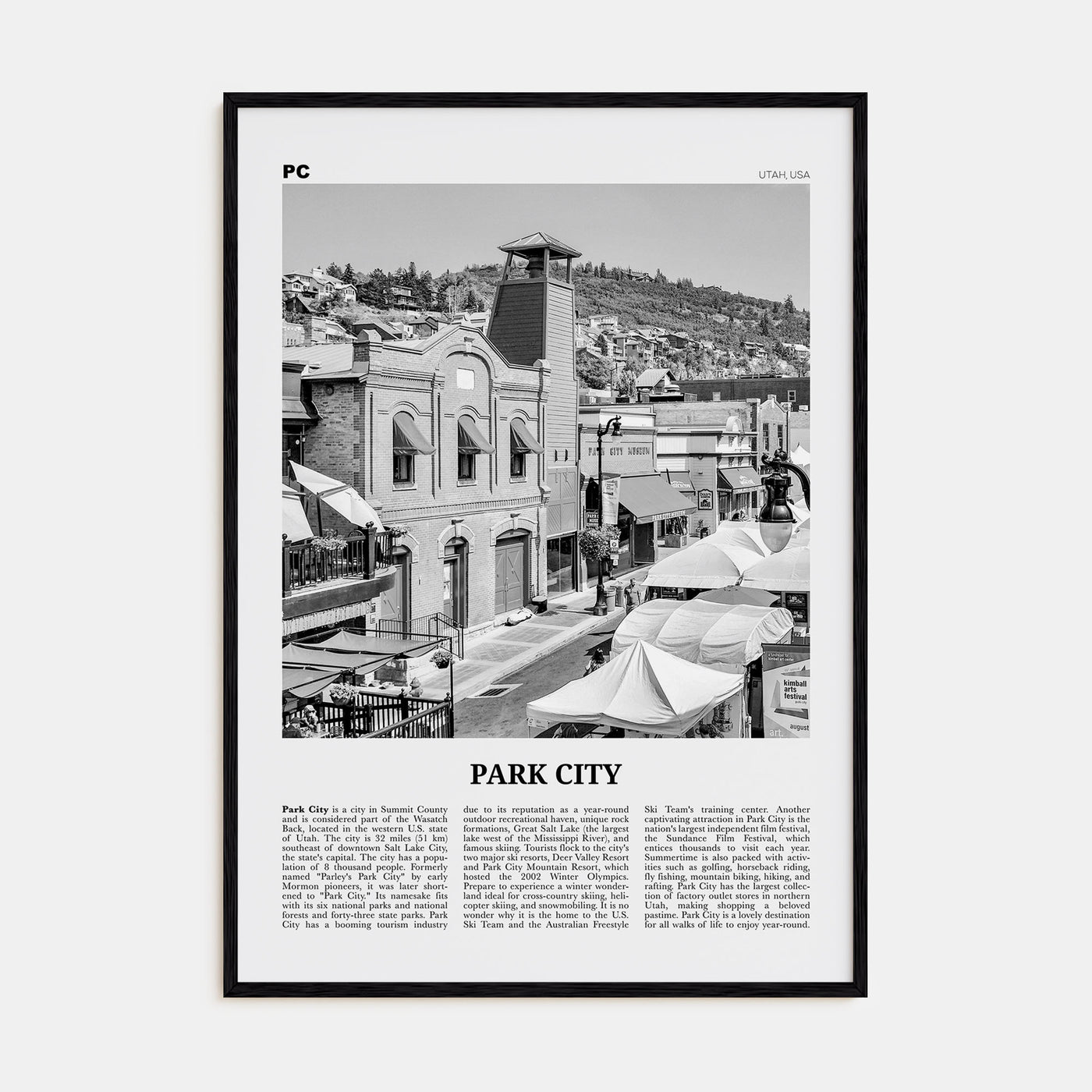 Park City Travel B&W Poster