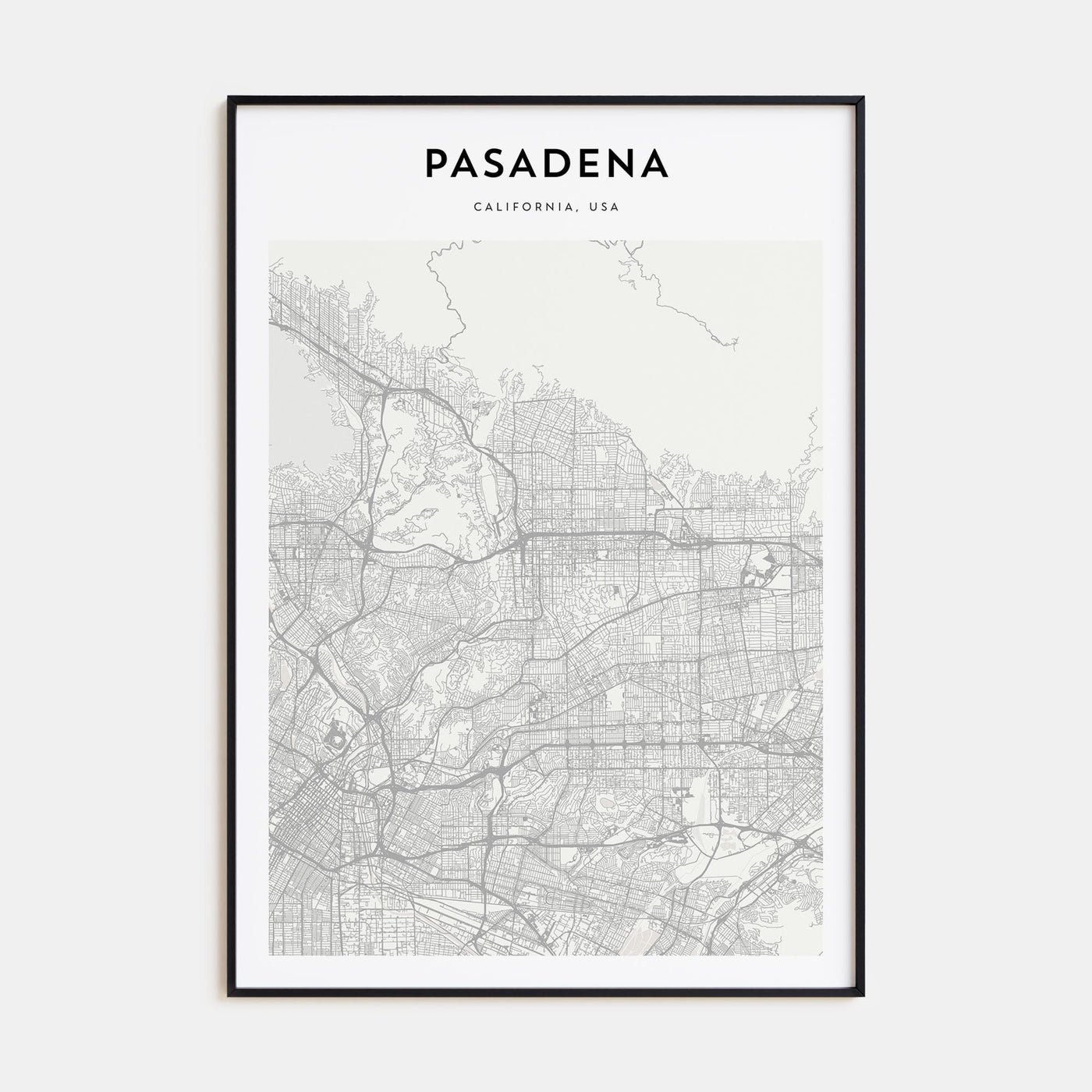 Pasadena Map Portrait Poster
