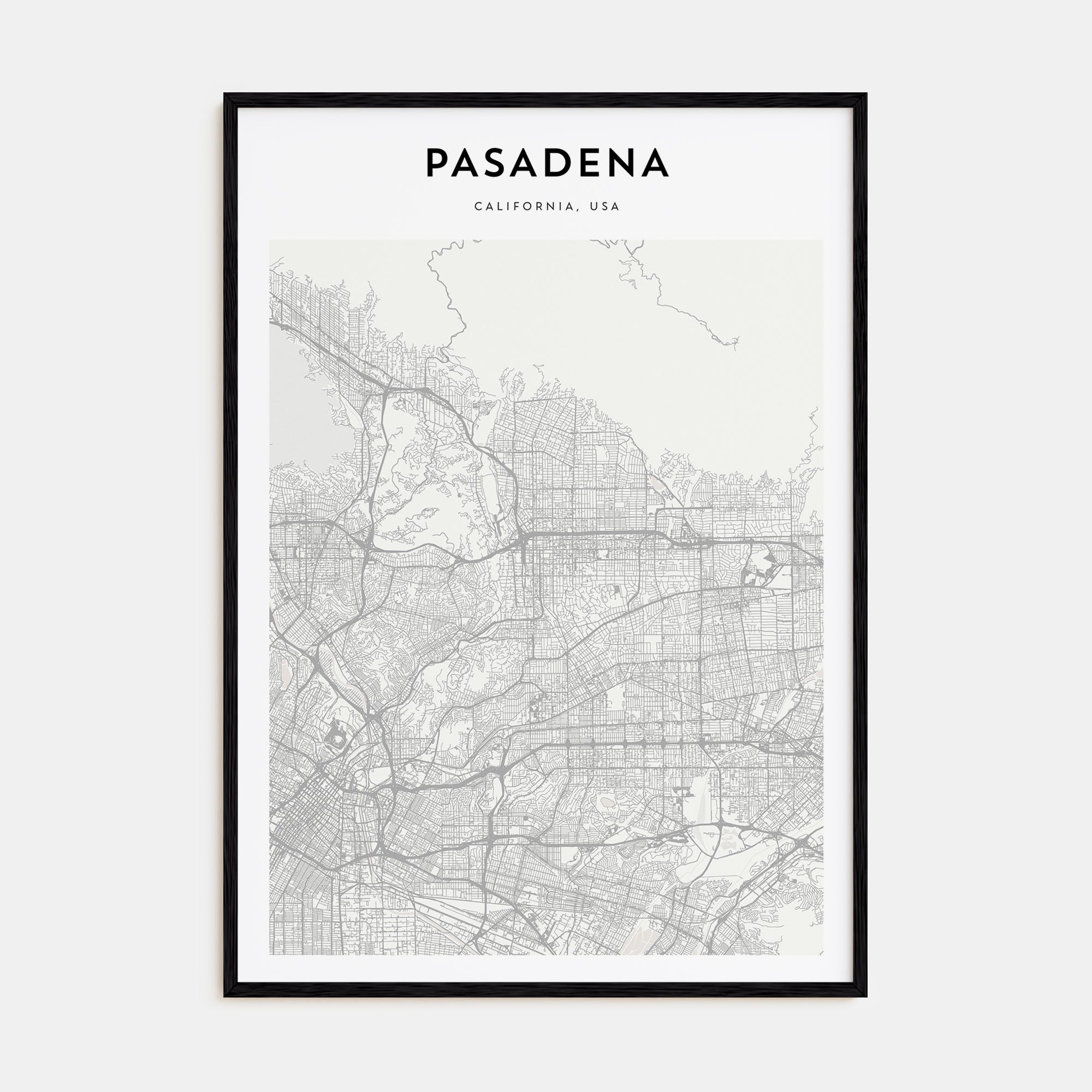 Pasadena Map Portrait Poster