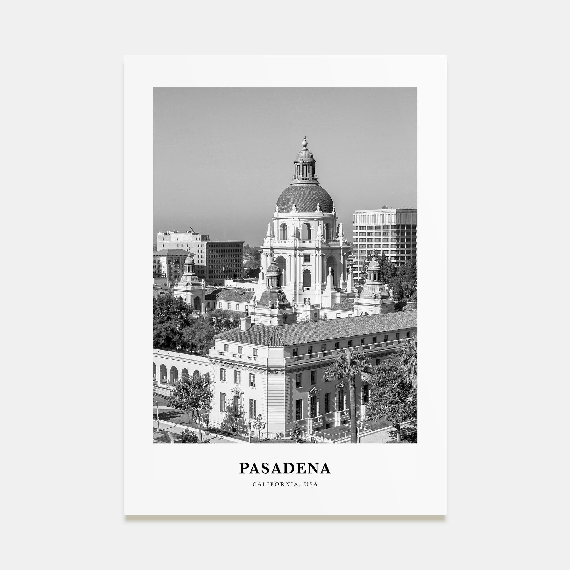 Pasadena Portrait B&W Poster
