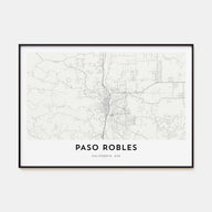 Paso Robles Map Landscape Poster