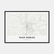 Paso Robles Map Landscape Poster