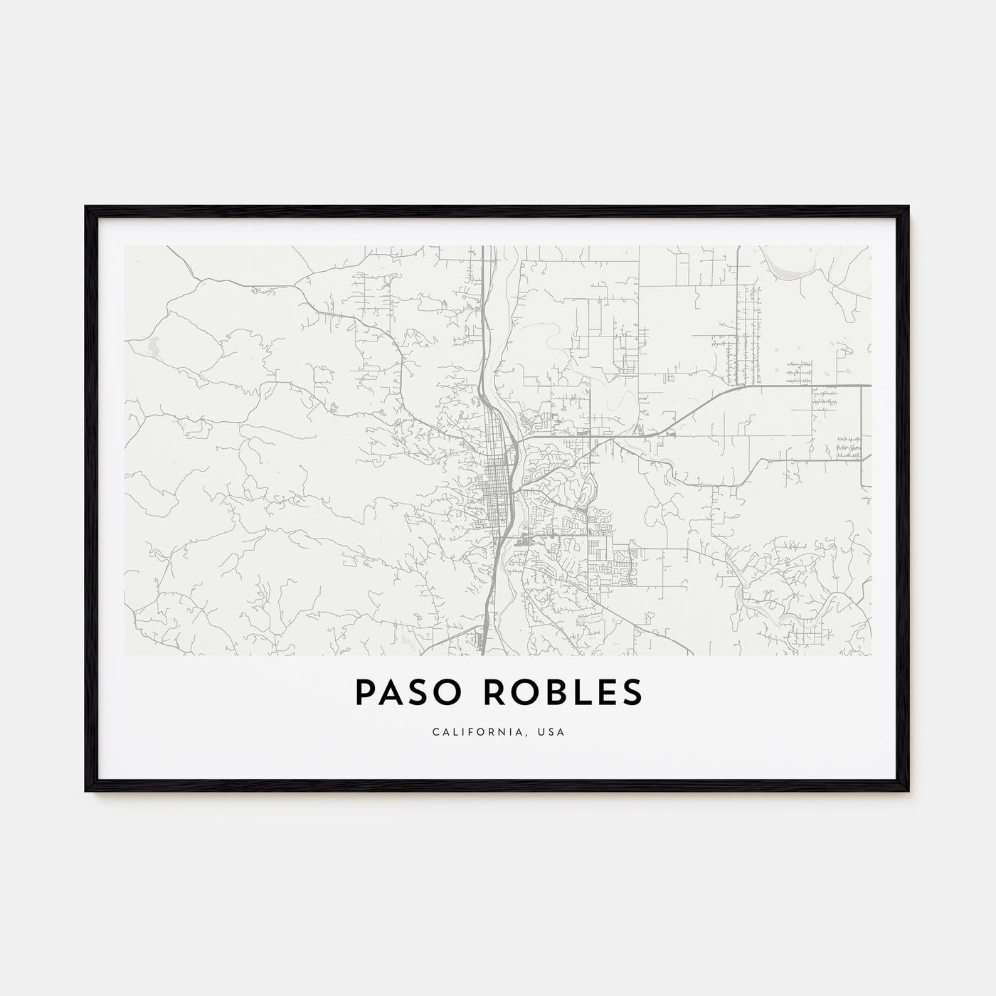 Paso Robles Map Landscape Poster