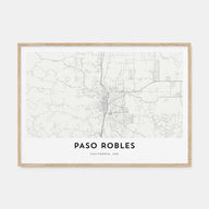 Paso Robles Map Landscape Poster